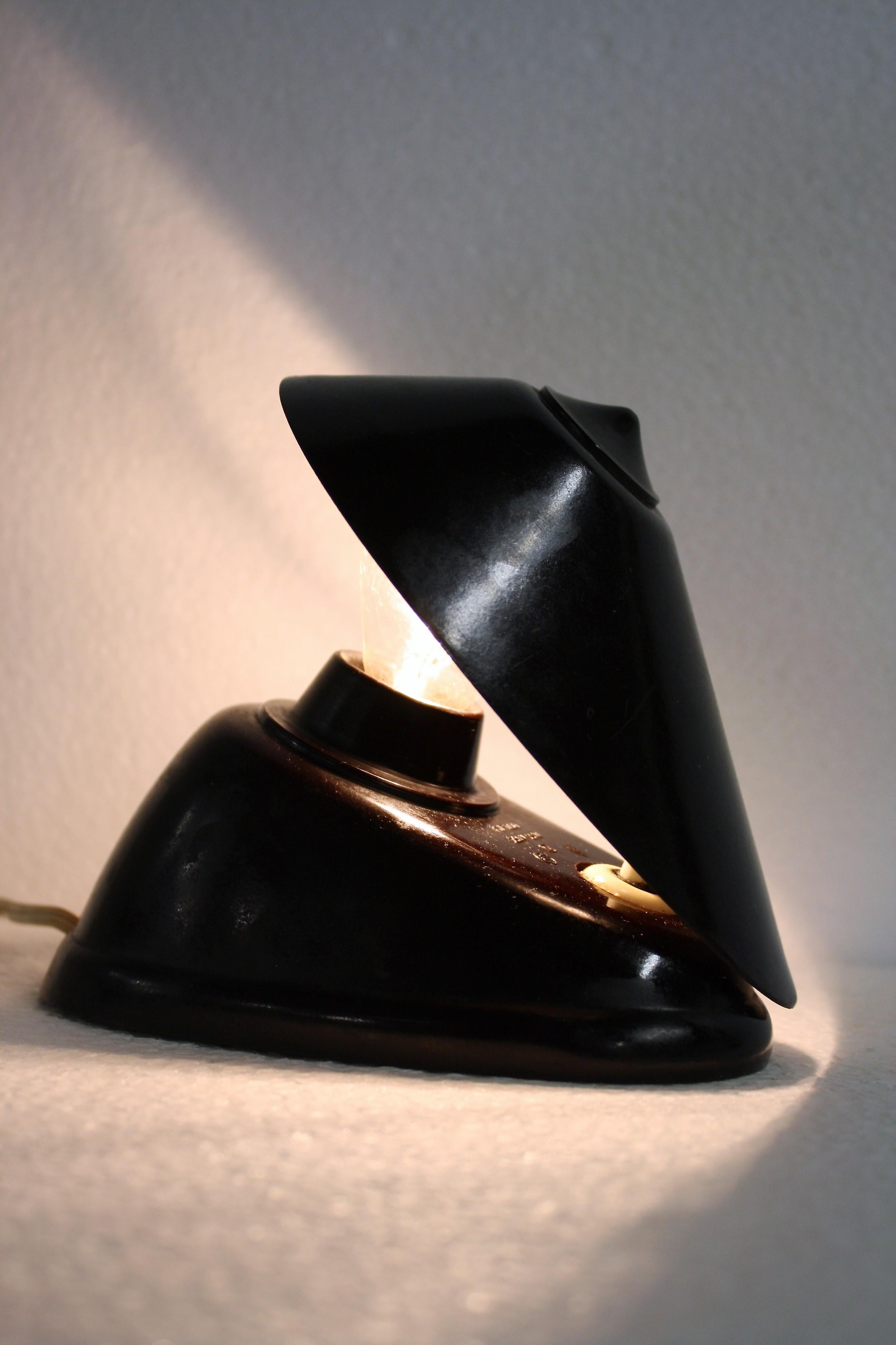 Czech Art Deco Bakelite Desk Lamp or Wall Light, 1940s