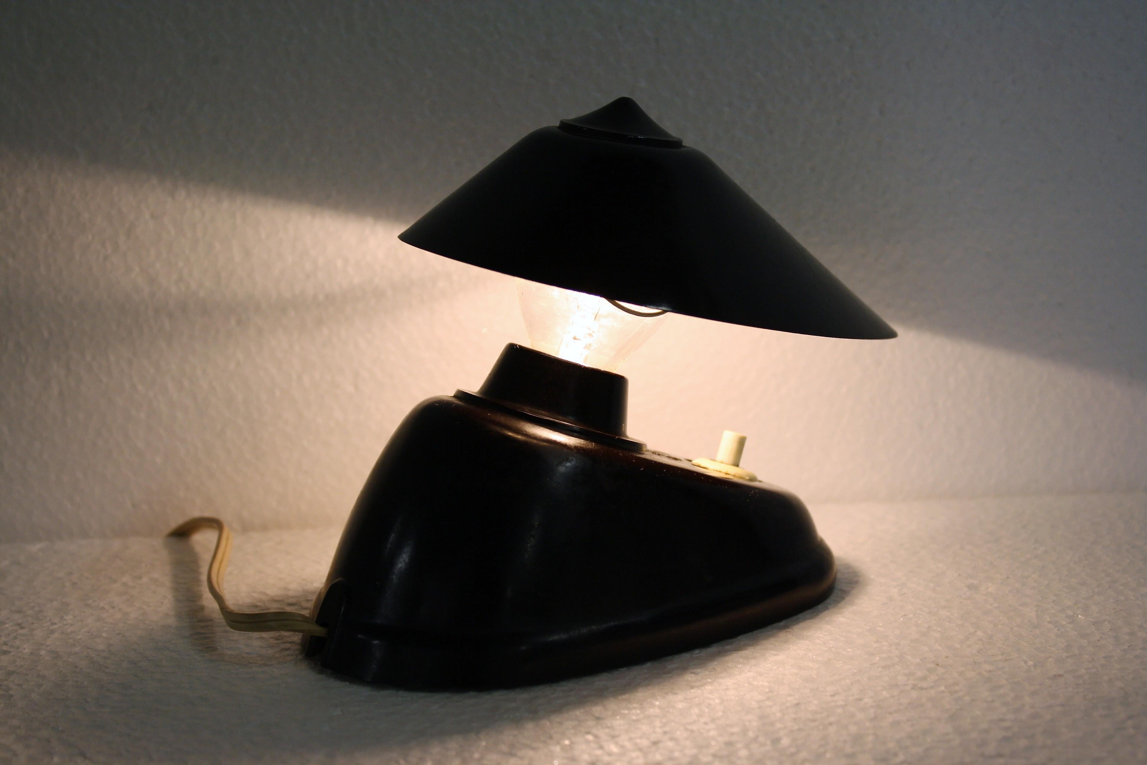 Art Deco Bakelite Desk Lamp or Wall Light, 1940s 1