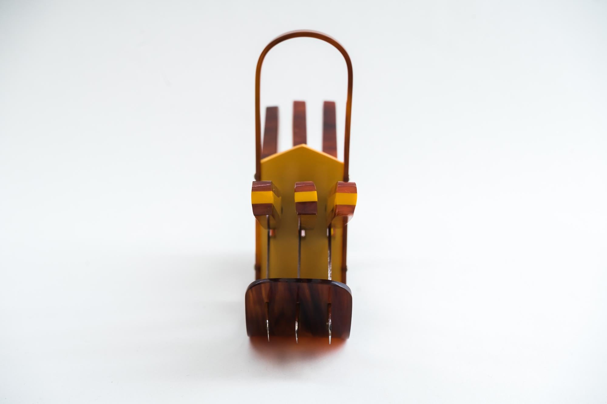 Art-Déco-Obstmesser-Set aus Bakelit aus den 1930er Jahren, Solingen Made in Germany (Moderne der Mitte des Jahrhunderts) im Angebot