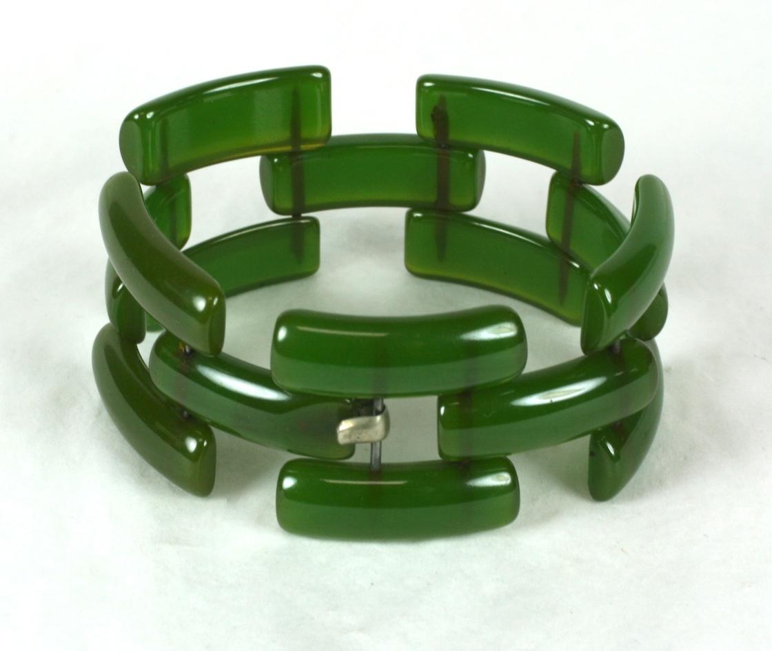 Women's or Men's Art Deco Bakelite Link Bracelet