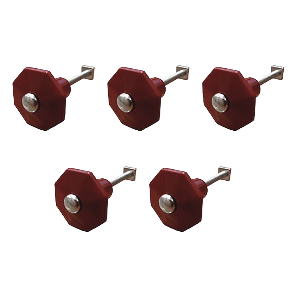 Art Deco Bakelite Octagonal Drawer Door Pull Handle in Burgundy Set of 5 For Sale