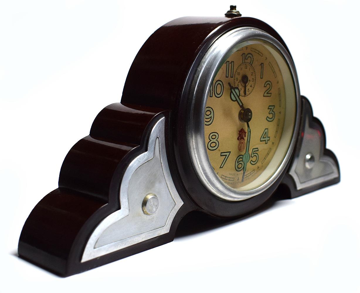 French Art Deco Bakelite Odeon Clock by JAZ