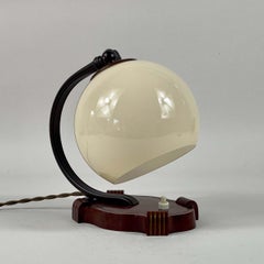 Art Deco Bakelite & Opaline Table Lamp, Germany 1930s
