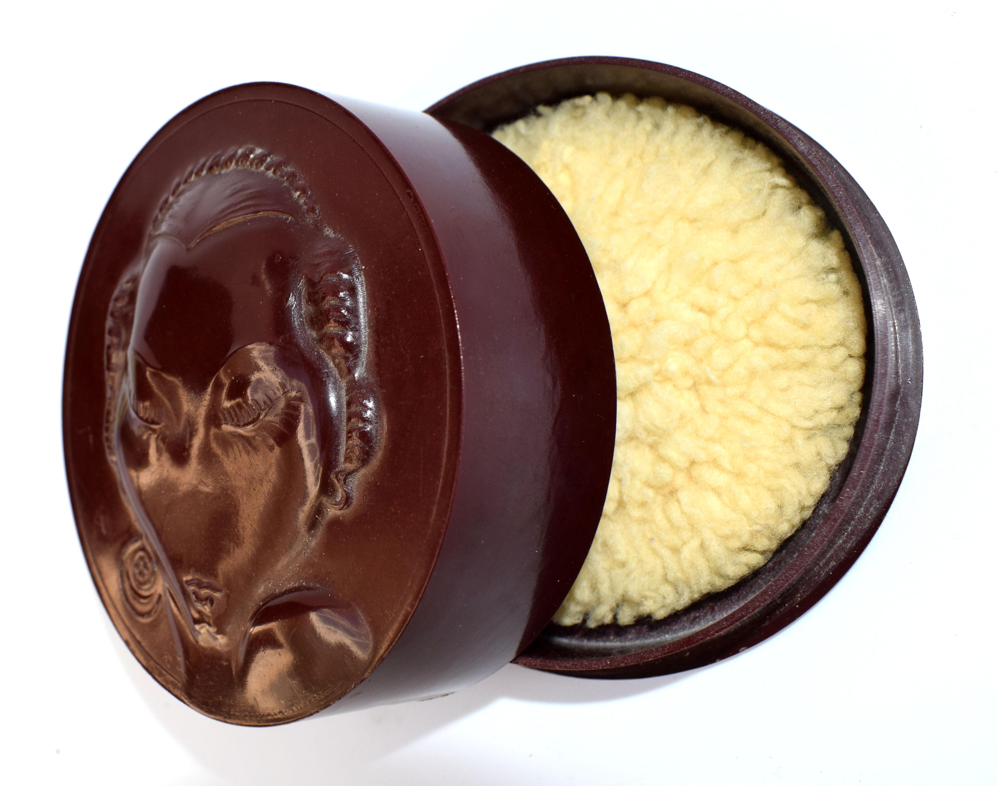 Art Deco Bakelite Powder Box Compact Josephine Baker, circa 1930 In Good Condition In Westward ho, GB