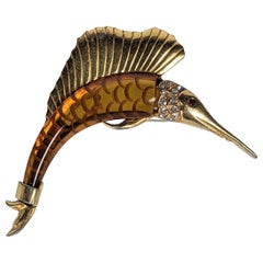 Art Deco Bakelite Sailfish Brooch