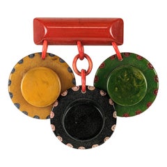 Art Deco Bakelite Sombrero Brooch