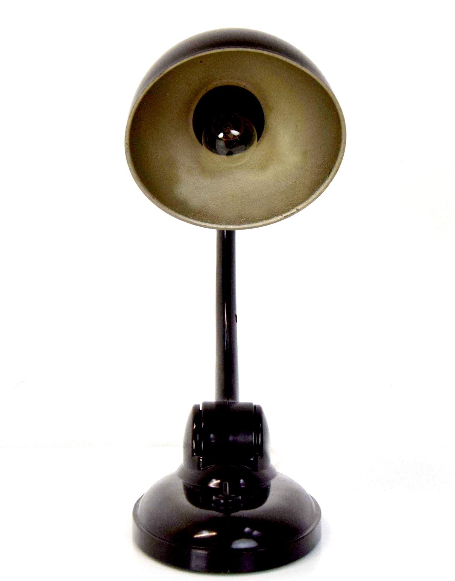 European Art Deco Bakelite Streamline Desk Lamp by E. Cole, c1930 For Sale