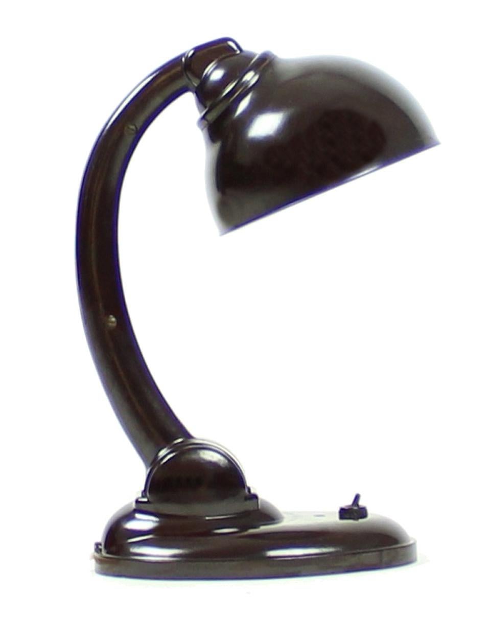 20th Century Art Deco Bakelite Streamline Desk Lamp by E. Cole