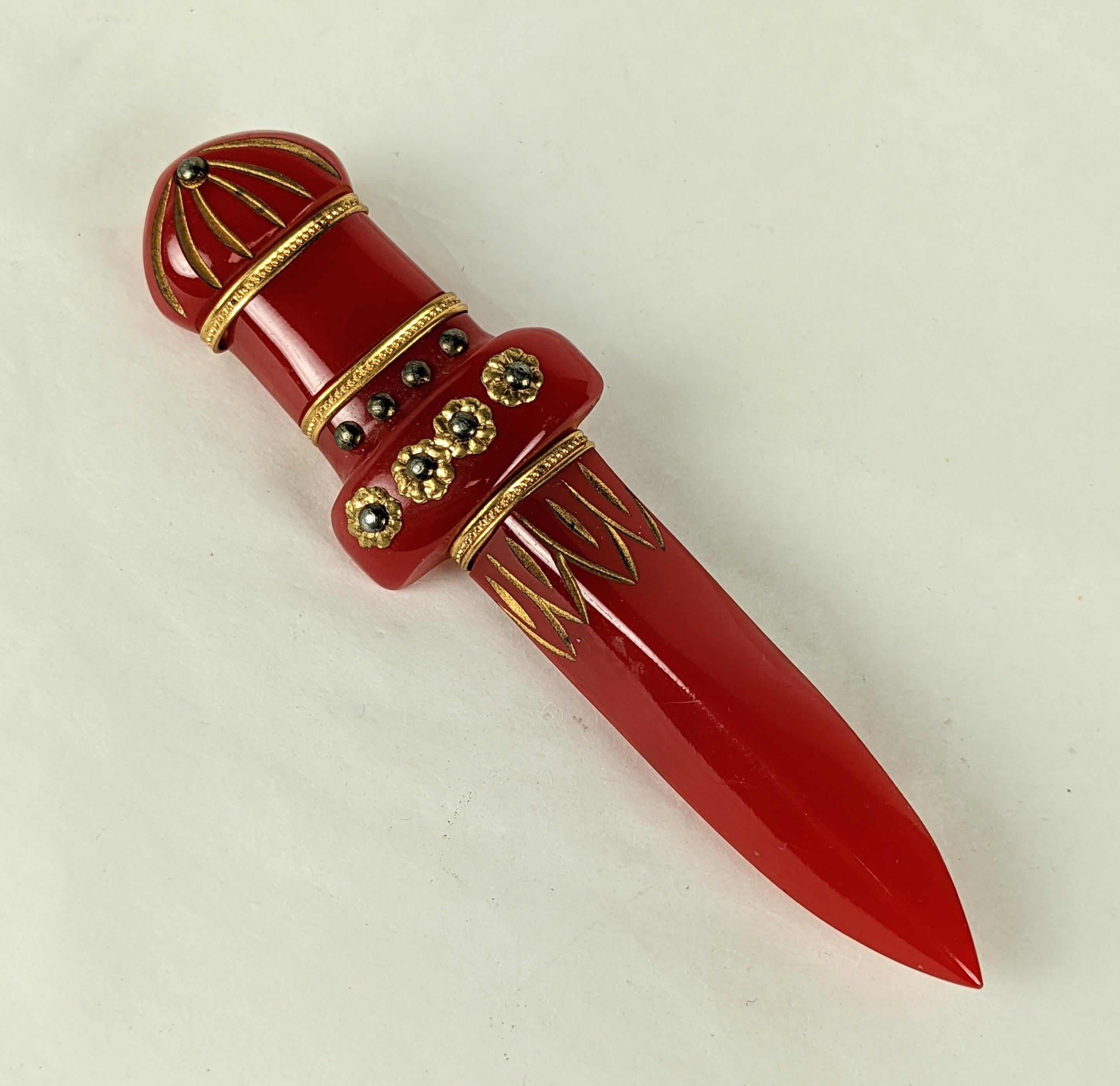 Art Deco Bakelite Sword Brooch In Good Condition For Sale In New York, NY