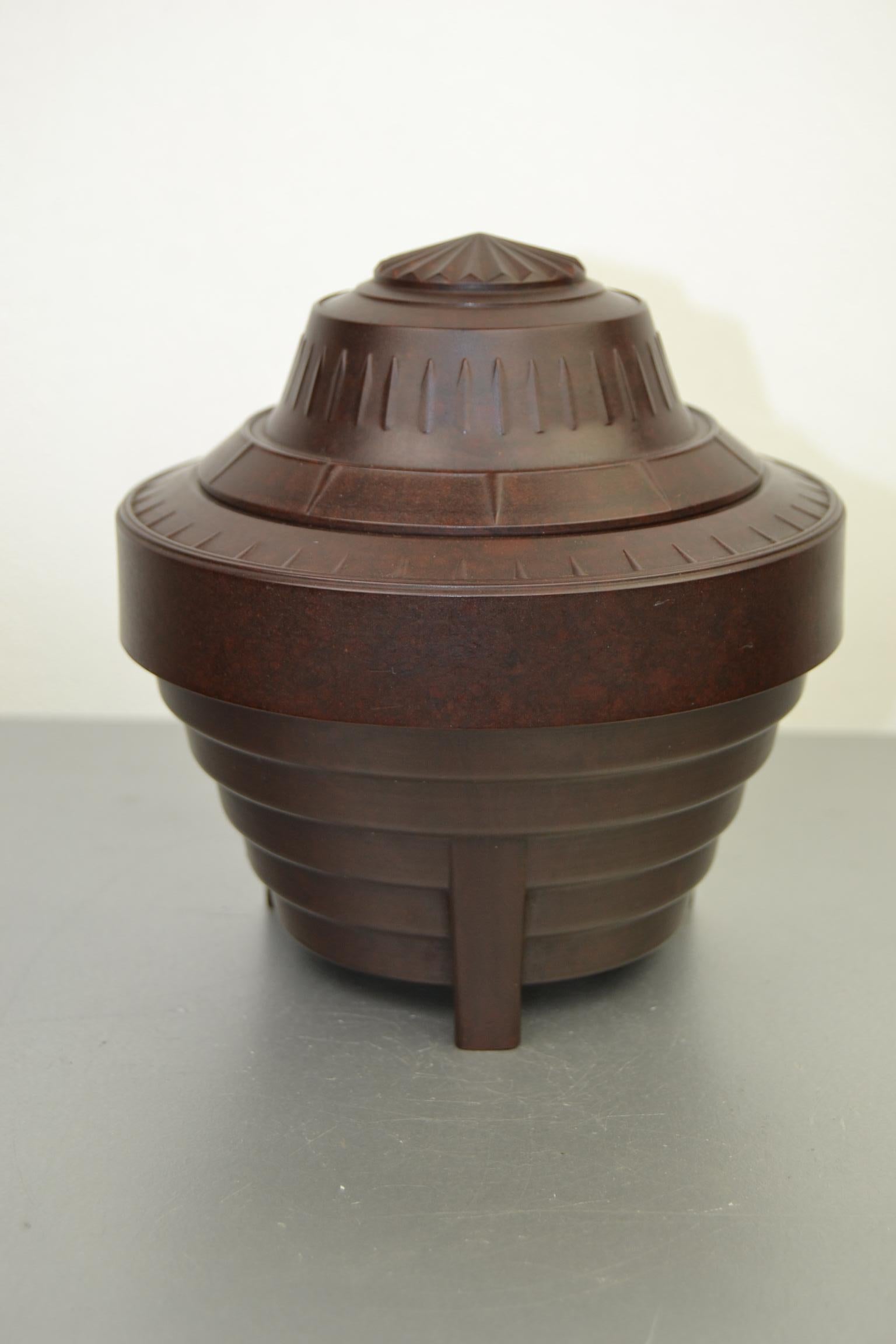 Art Deco Bakelite Tobacco Jar, Storage Box, by Bakemat Belgium 4