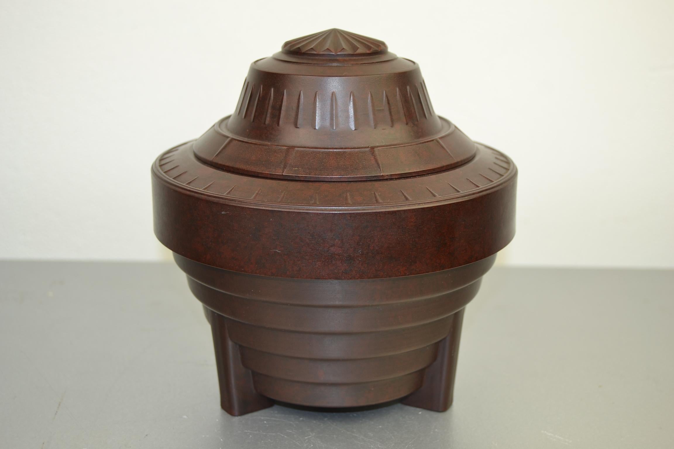 Art Deco Bakelite Tobacco Jar, Storage Box, by Bakemat Belgium 5