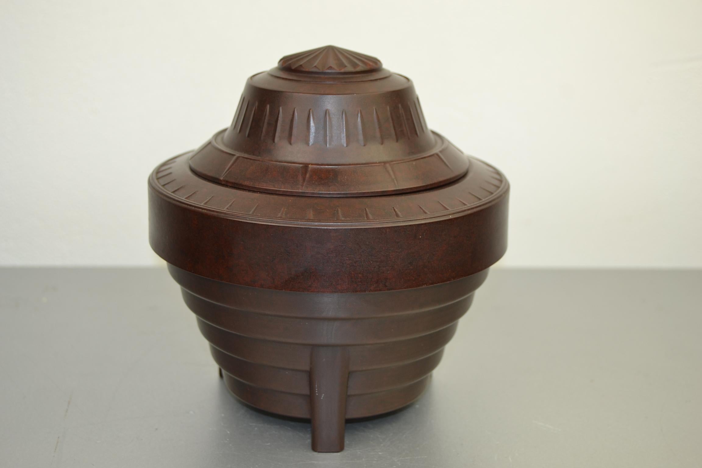 Art Deco Bakelite Tobacco Jar, Storage Box, by Bakemat Belgium 6