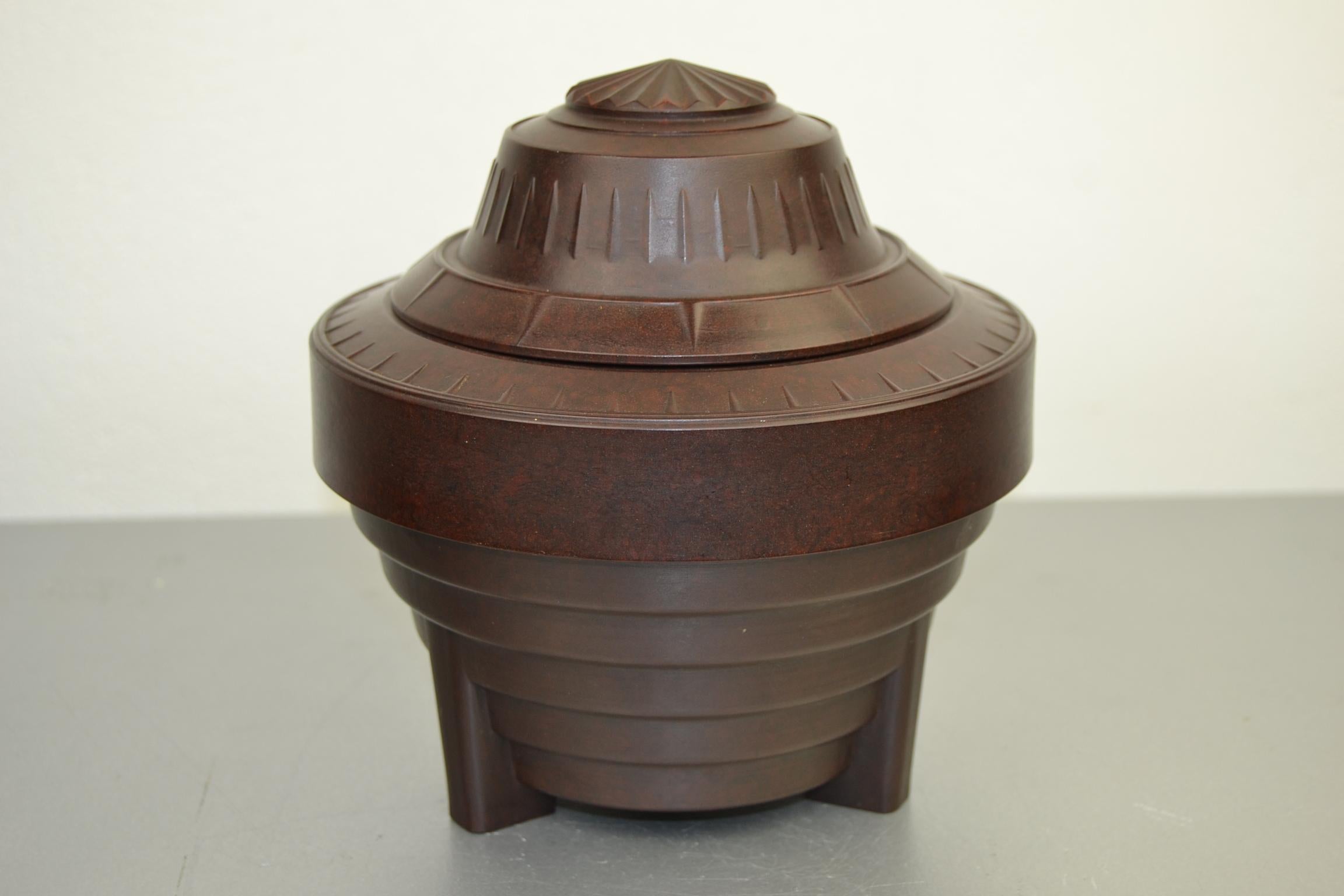 Art Deco Bakelite Tobacco Jar, Storage Box, by Bakemat Belgium 8