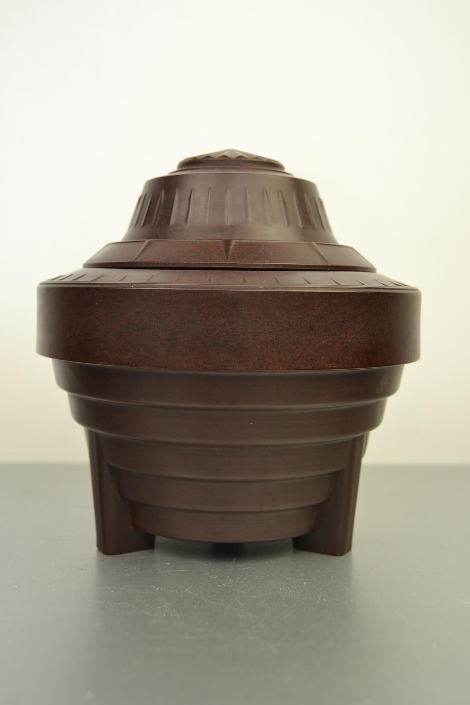 Art Deco Bakelite Tobacco Jar, Storage Box, by Bakemat Belgium In Good Condition In Antwerp, BE