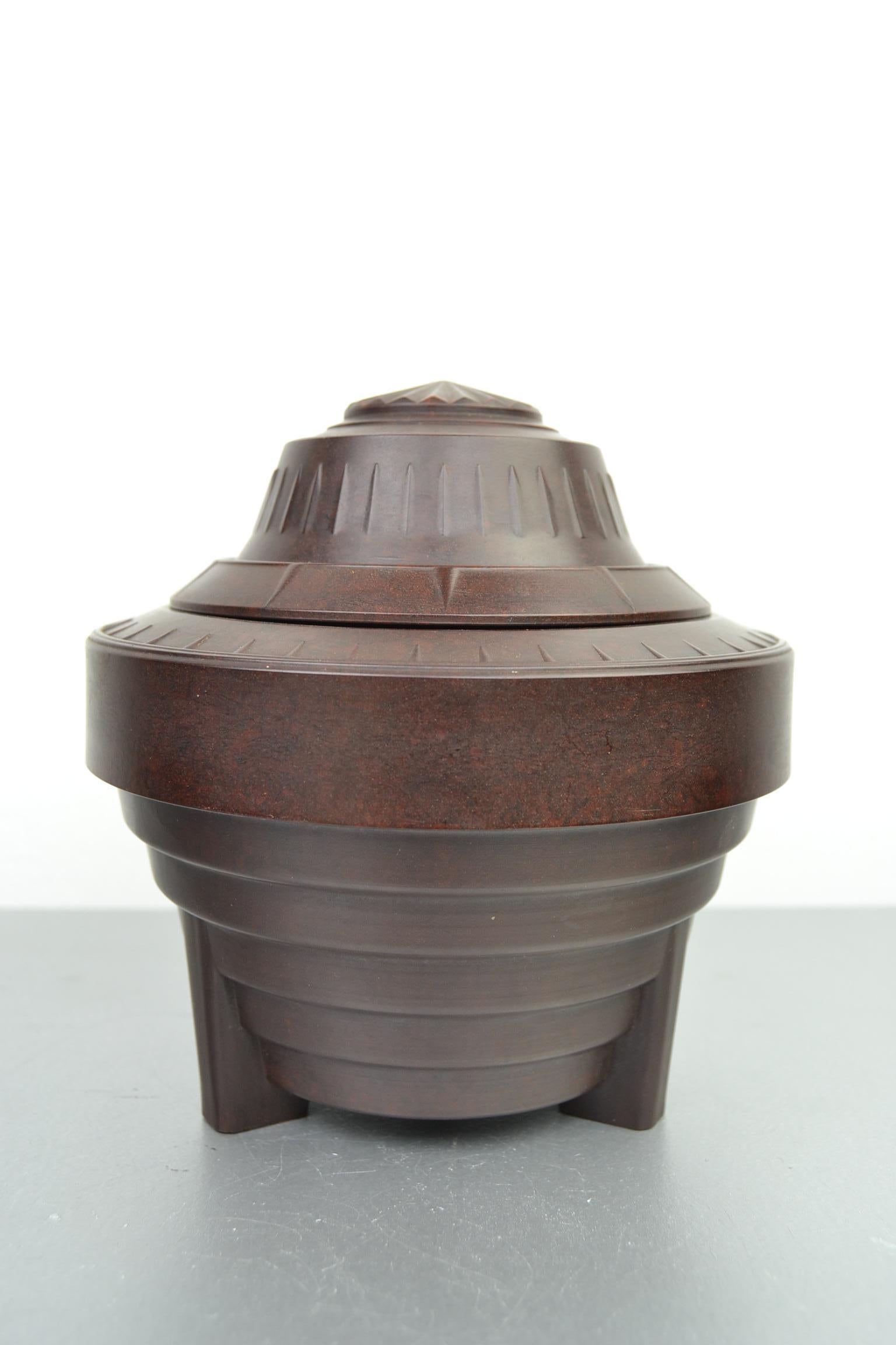 Art Deco Bakelite Tobacco Jar, Storage Box, by Bakemat Belgium 1