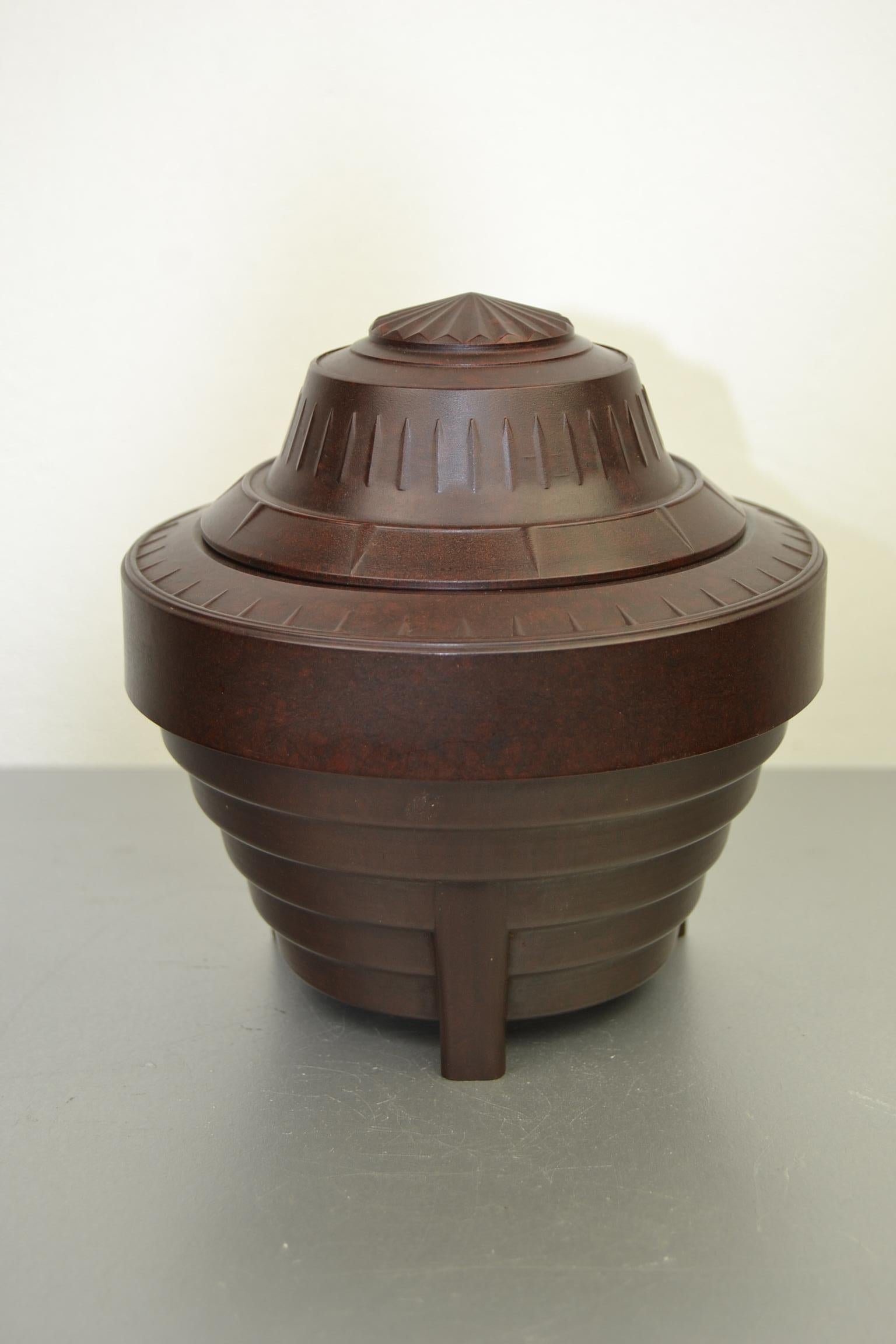 Art Deco Bakelite Tobacco Jar, Storage Box, by Bakemat Belgium 2