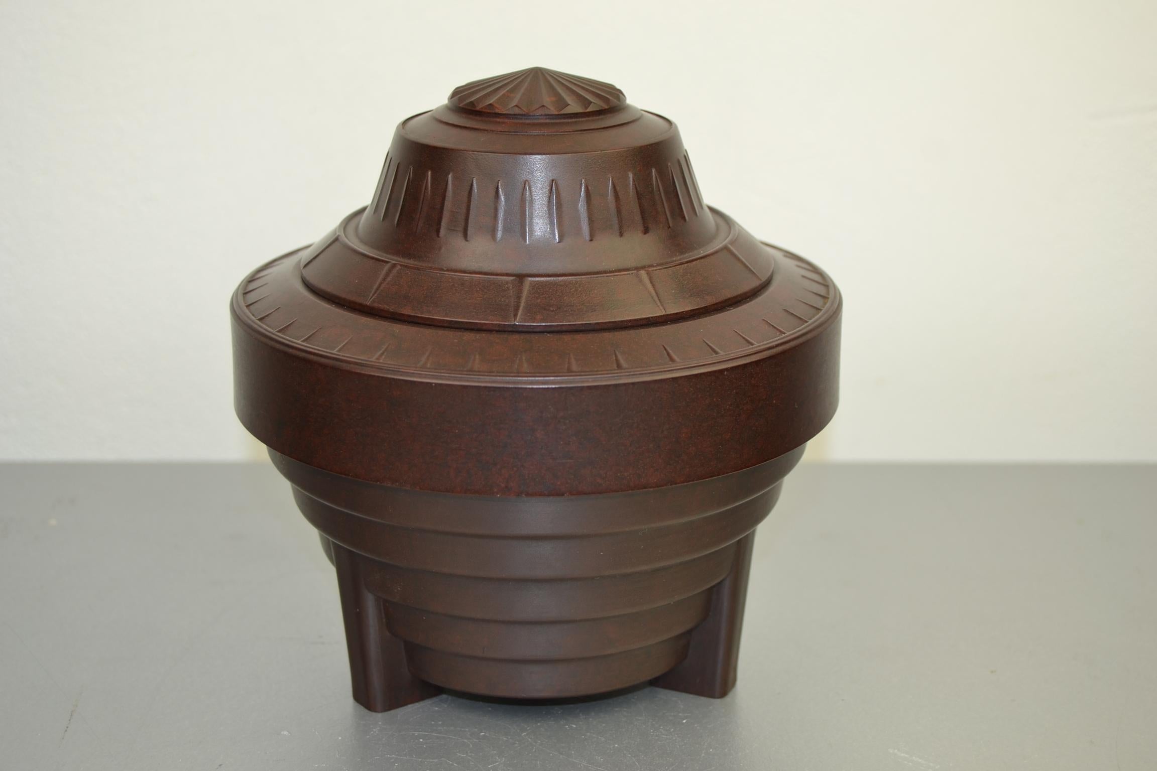 Art Deco Bakelite Tobacco Jar, Storage Box, by Bakemat Belgium 3