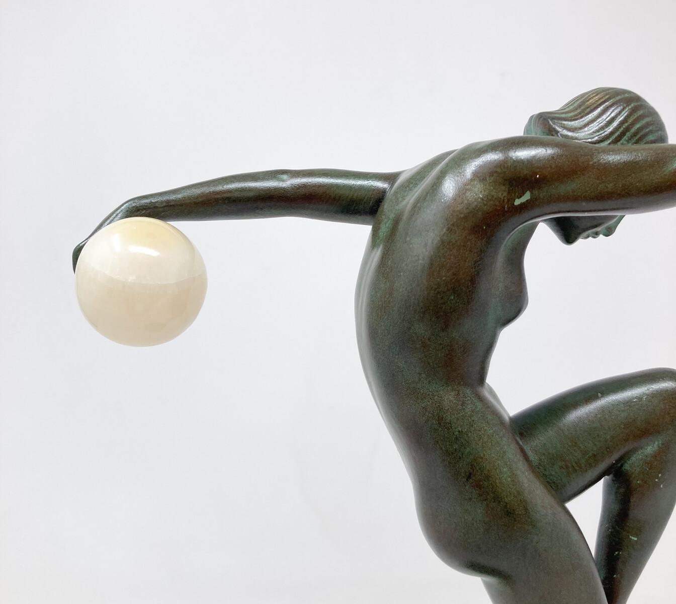 Mid-20th Century Art Deco 'Ball Dancer' Signed Denis, Pseudonym Of Marcel Bouraine For Sale