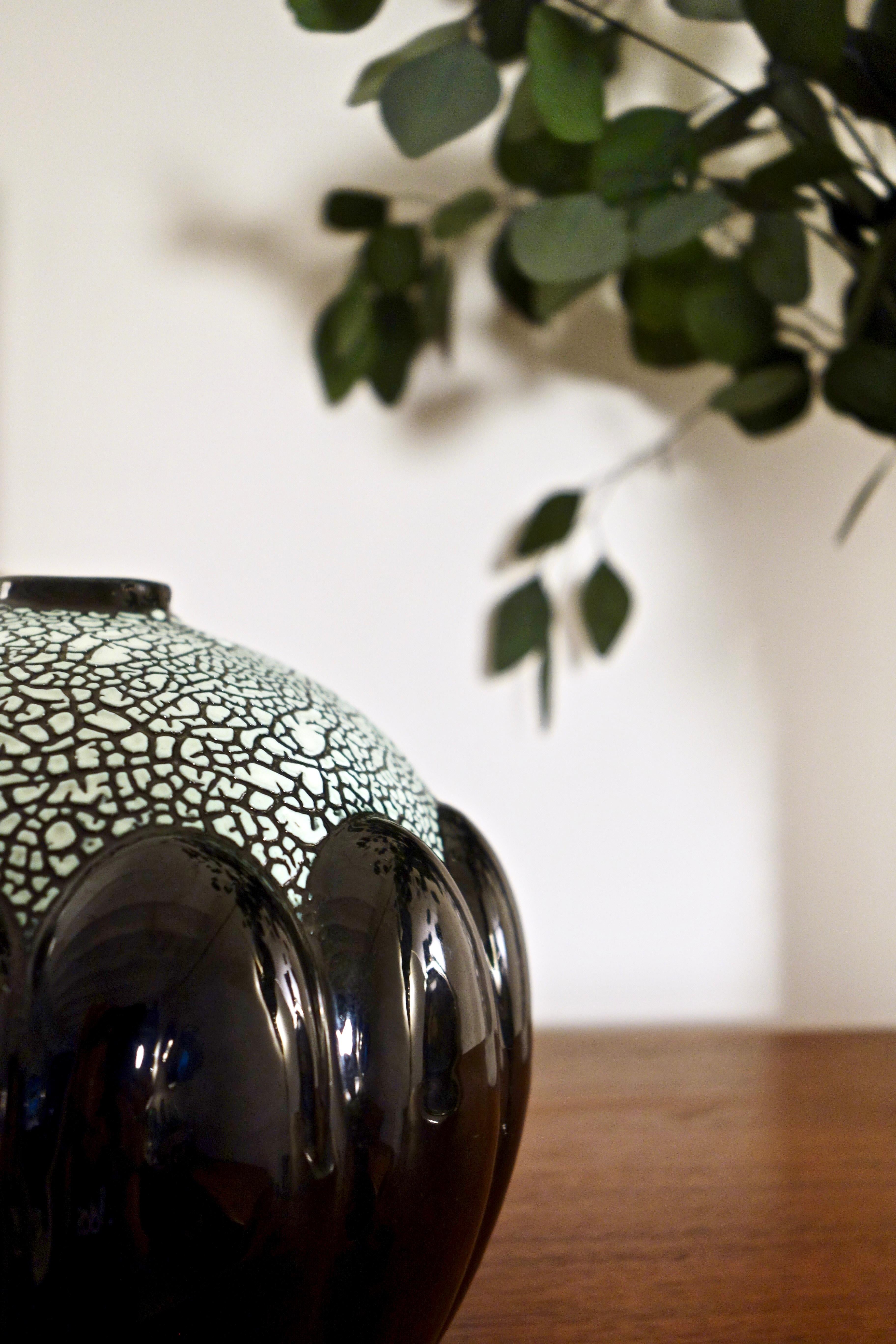 Art déco Vase Art Déco Ball and Ball par Saint Clément, France 1930's