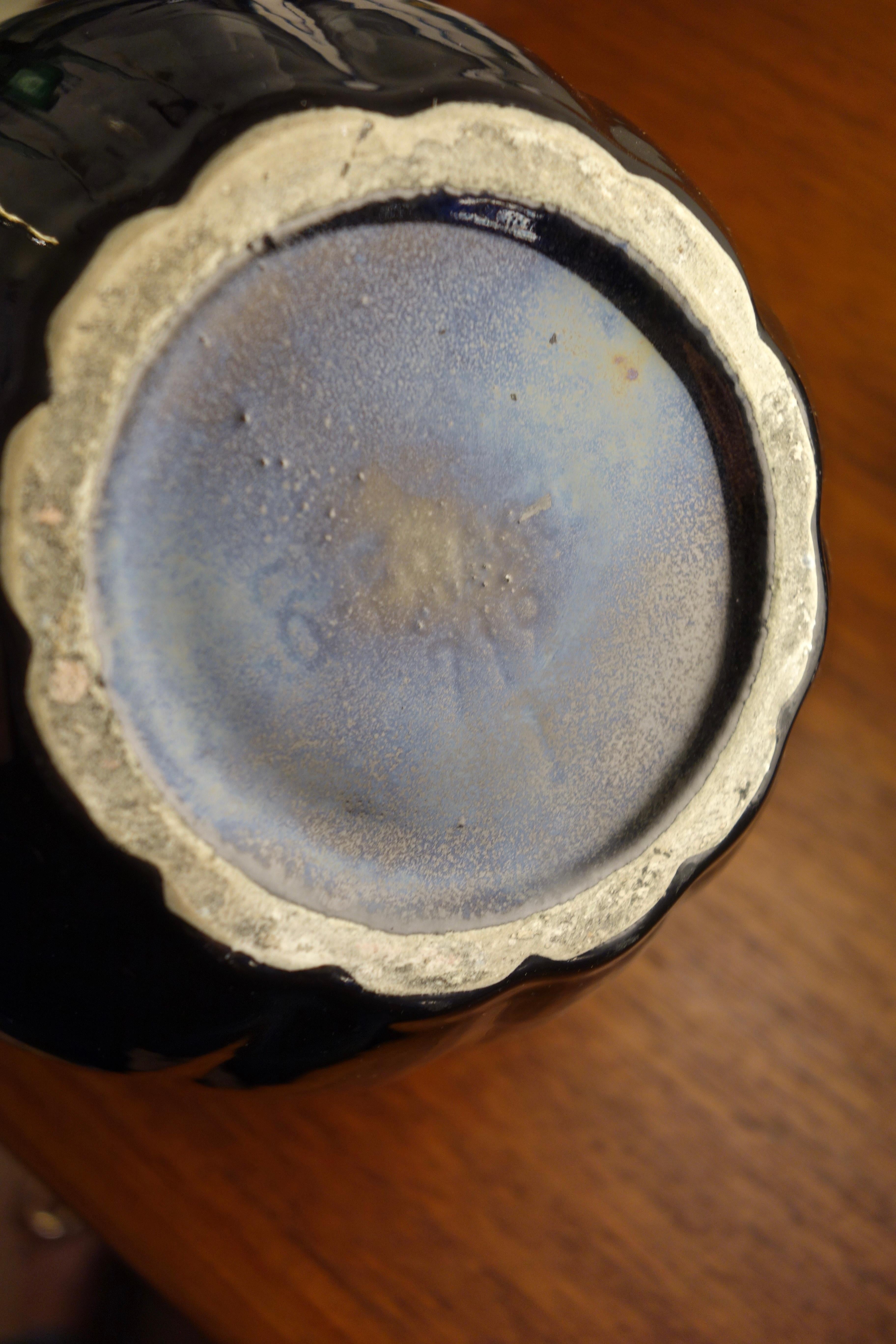 Milieu du XXe siècle Vase Art Déco Ball and Ball par Saint Clément, France 1930's