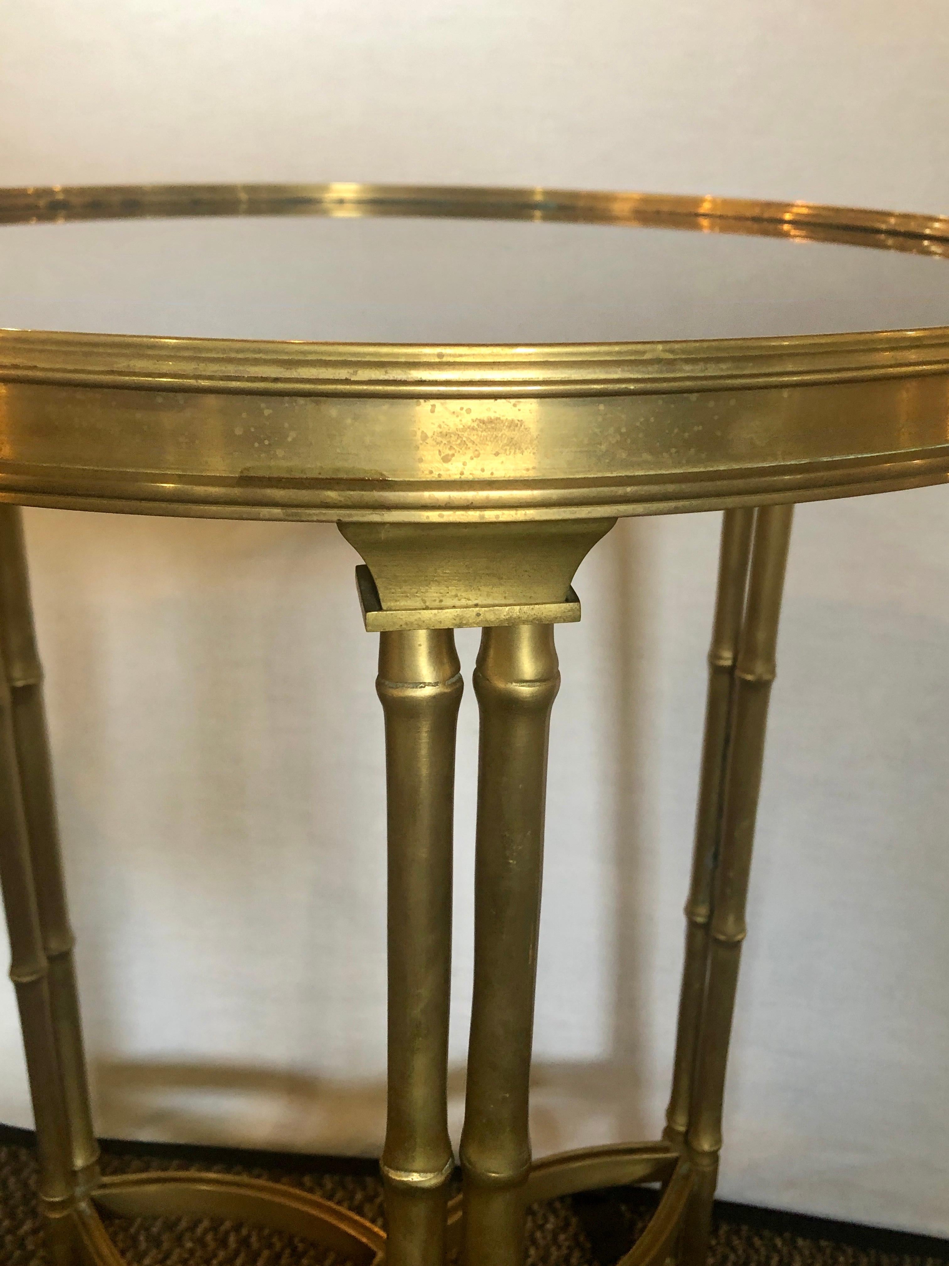 Art Deco Bamboo Form Marble-Top Side or Lamp Table Pedestal 3