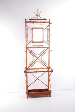 Art Deco Bamboo Hall Coat Rack, France, 1940