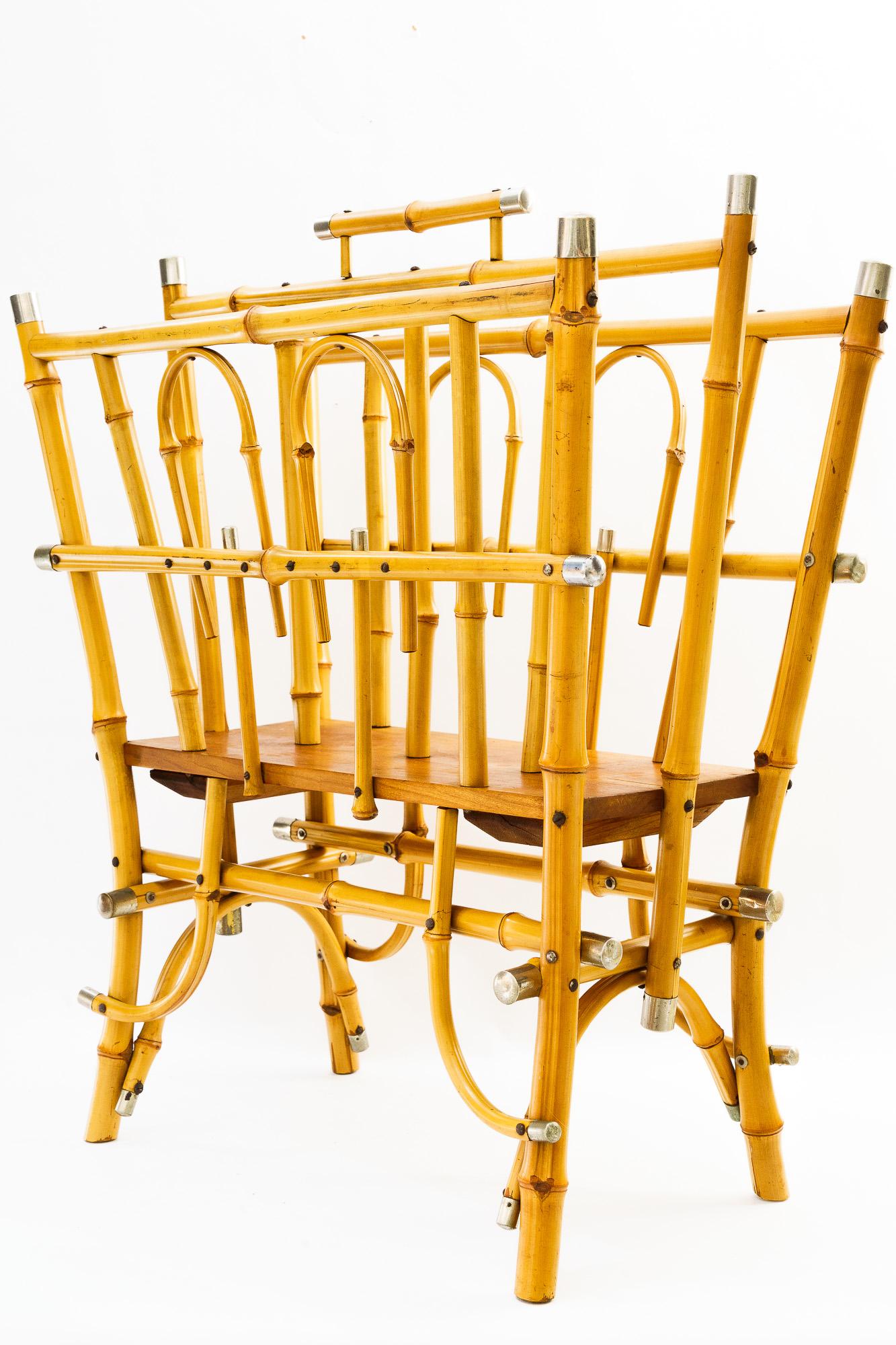 Ottone Portariviste in bambù Art Deco vienna 1920 circa in vendita