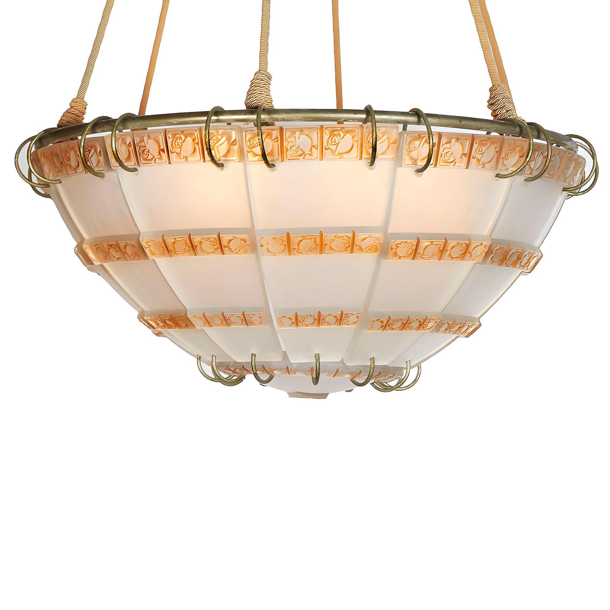 Lámpara Art Déco de cristal esmerilado 