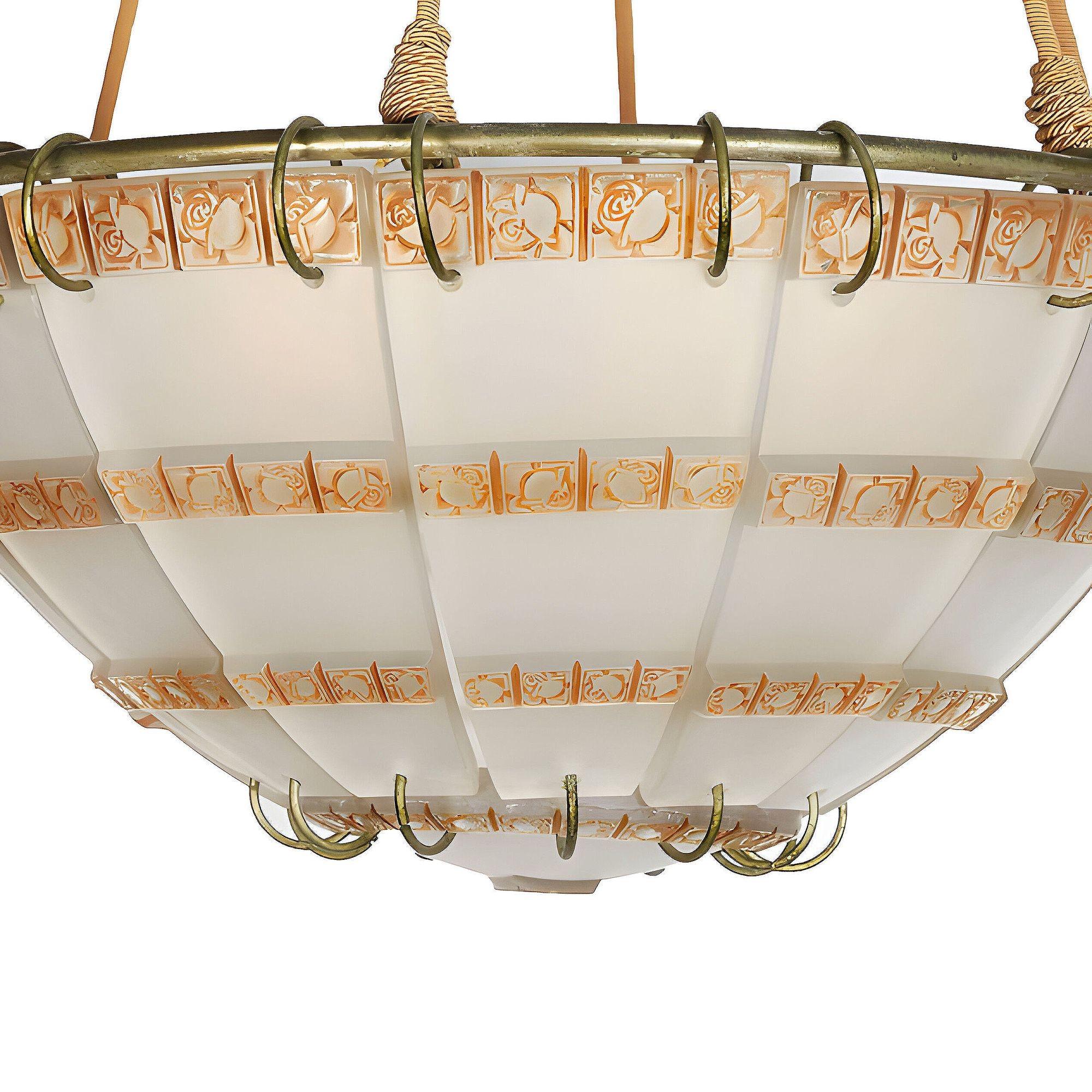 Lámpara Art Déco de cristal esmerilado 