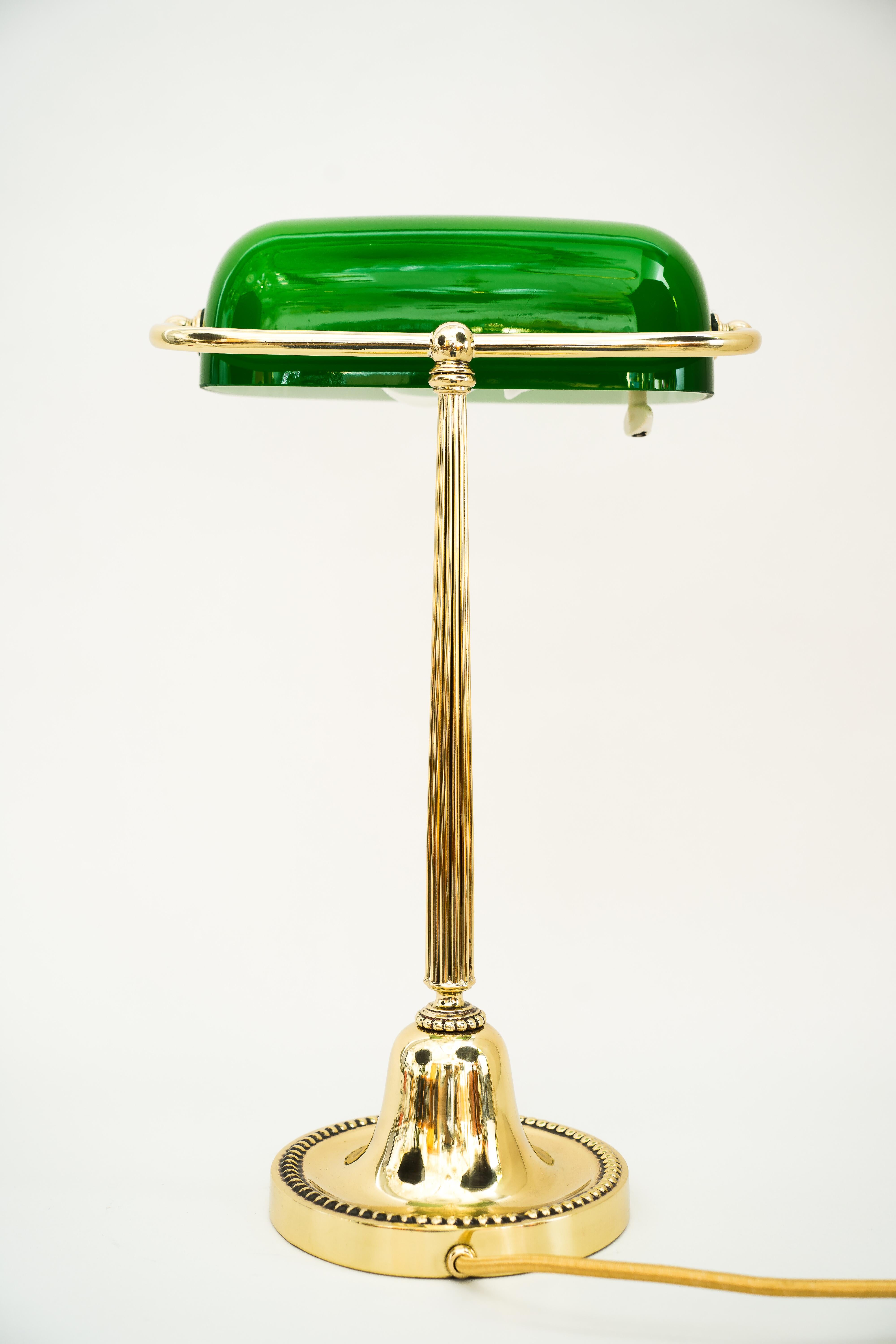 Lacquered Art Deco Banker Lamp Vienna, 1920s