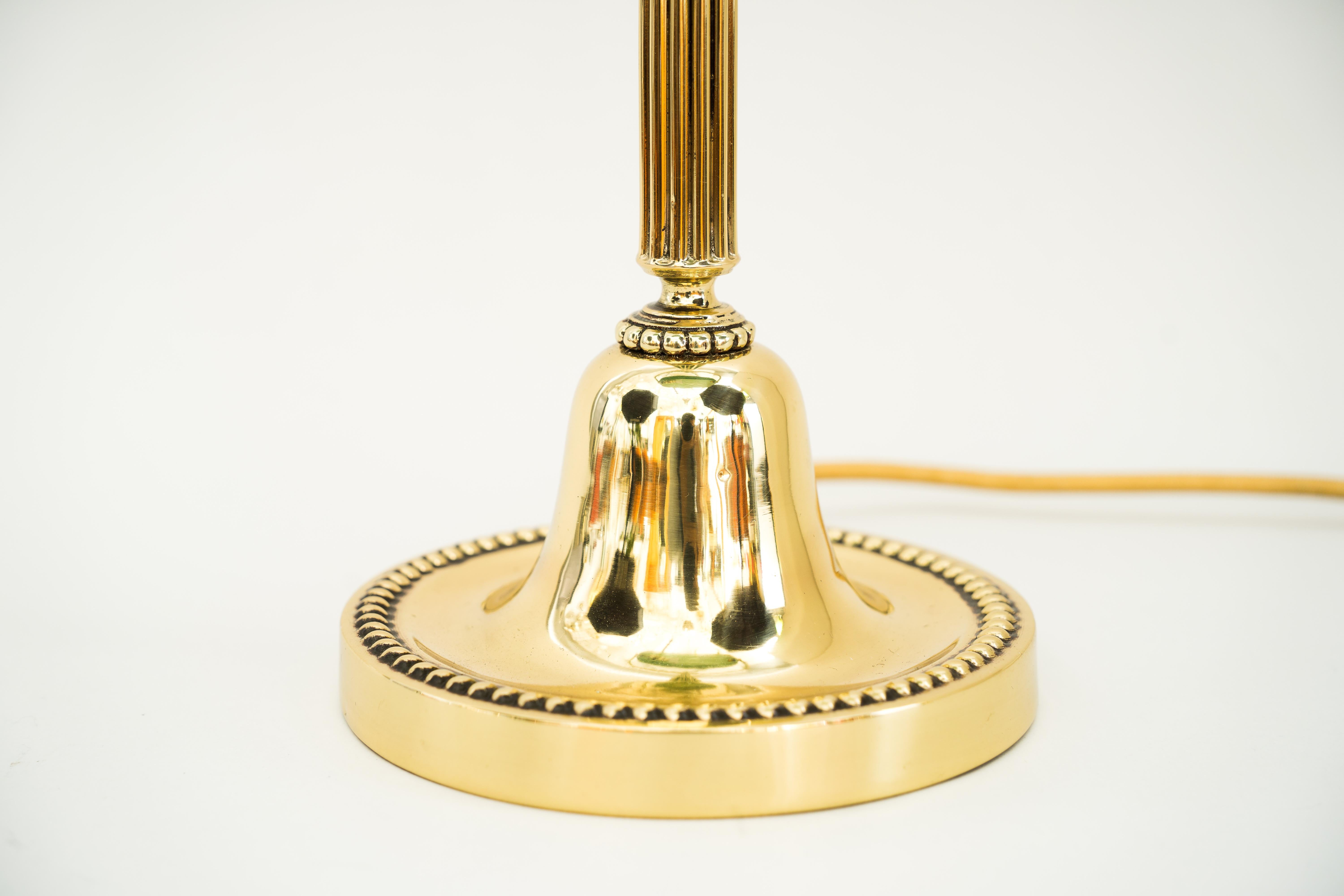 Brass Art Deco Banker Lamp Vienna, 1920s