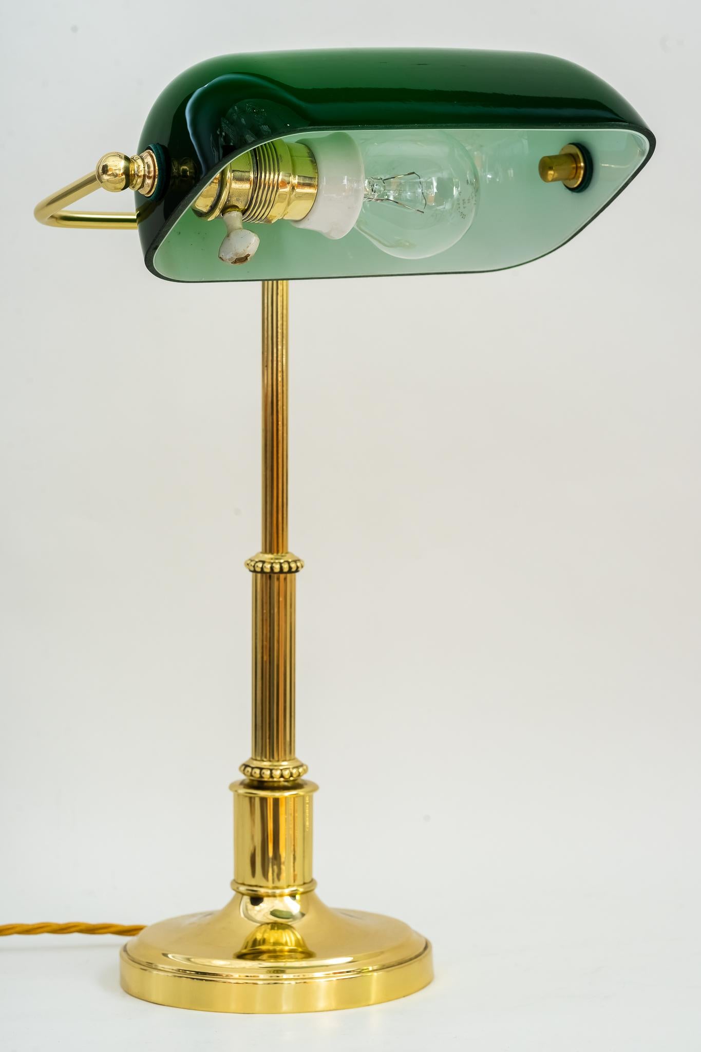 Lacquered Art Deco Banker Lamp Vienna Around 1920s
