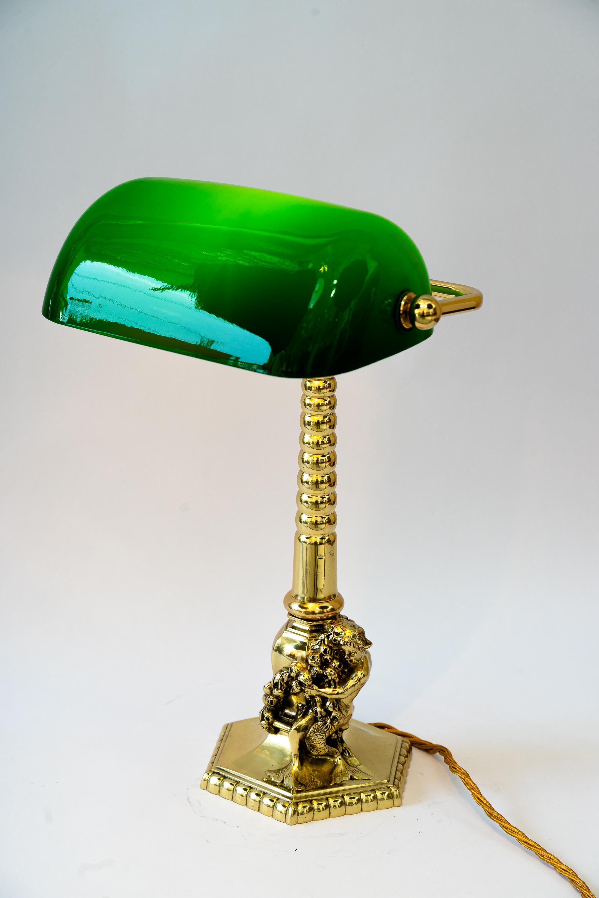 Art Deco Banker lamp vienna around 1920s  1