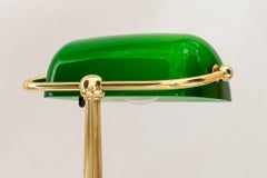 Art Deco banker lamp with green glass shade vienna around 1920s