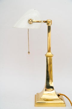 Art Deco Banker lamp with original glass shade around 1920s