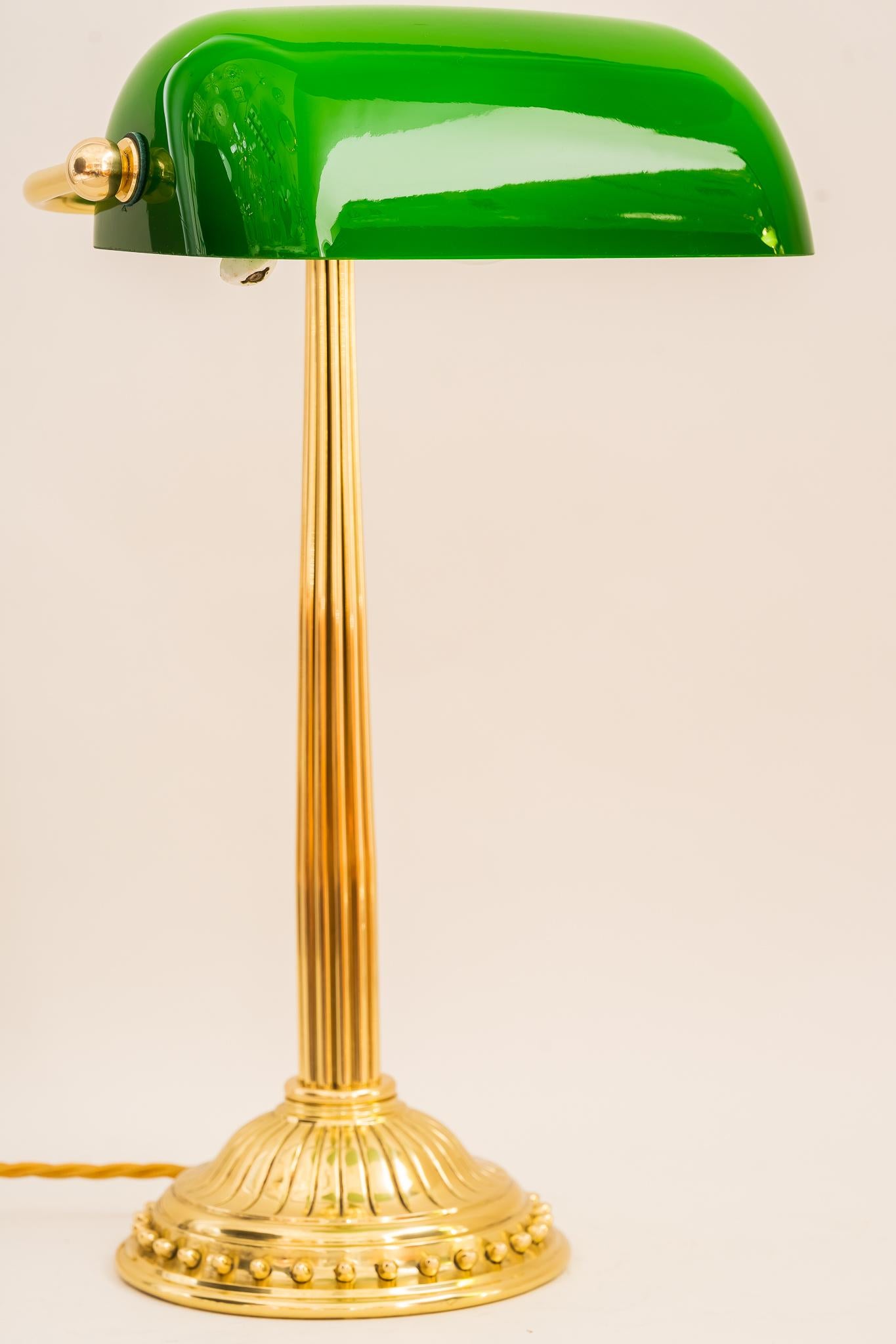 Lacquered Art Deco Banker Table Lamp Around 1920s