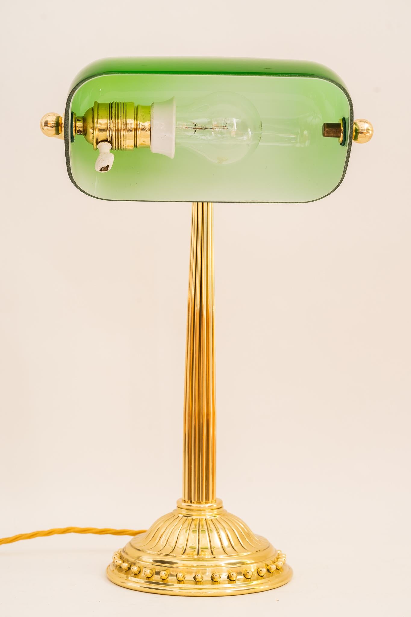Early 20th Century Art Deco Banker Table Lamp Around 1920s
