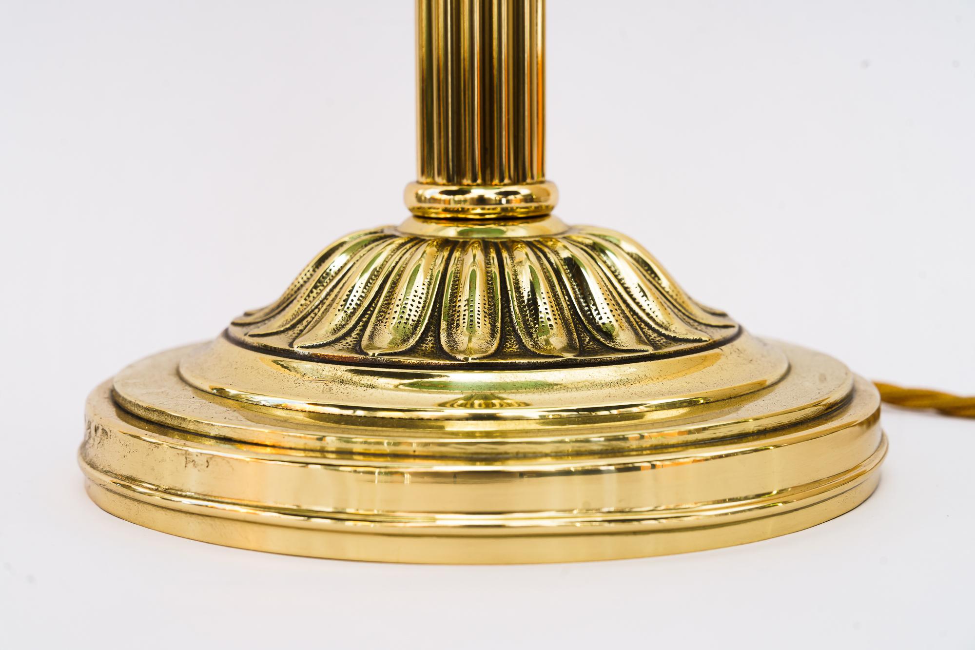 Art Deco Banker Table Lamp with Green Glass Shade Vienna Around, 1920s In Good Condition In Wien, AT
