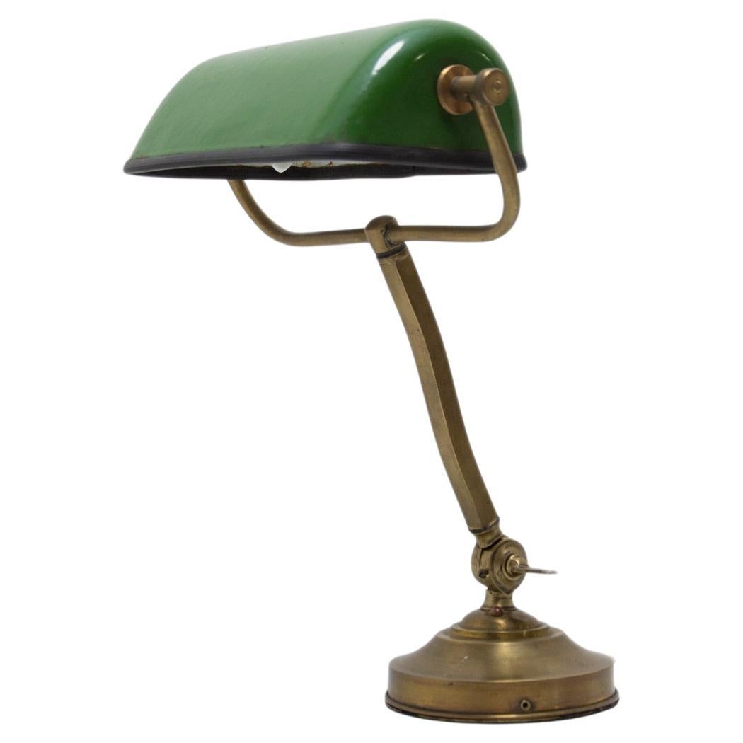  Art Deco bankers lamp, 1930s, Bohemia For Sale
