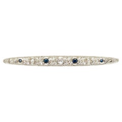 Art Deco Bar Brooch Sapphires & Diamonds