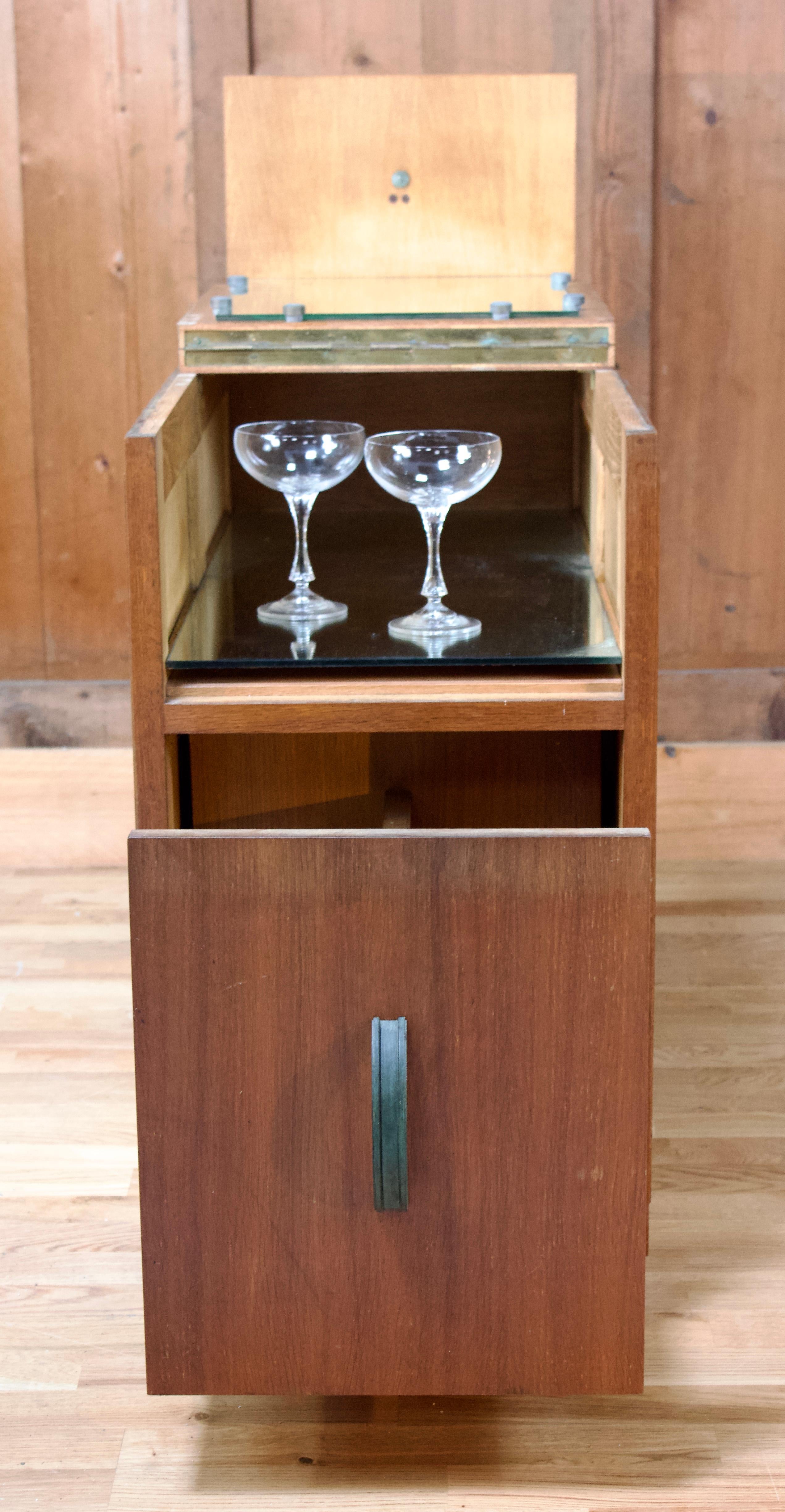 French Bar cabinet with bottle rack and mirror - Art Deco Circa 1940 - France For Sale