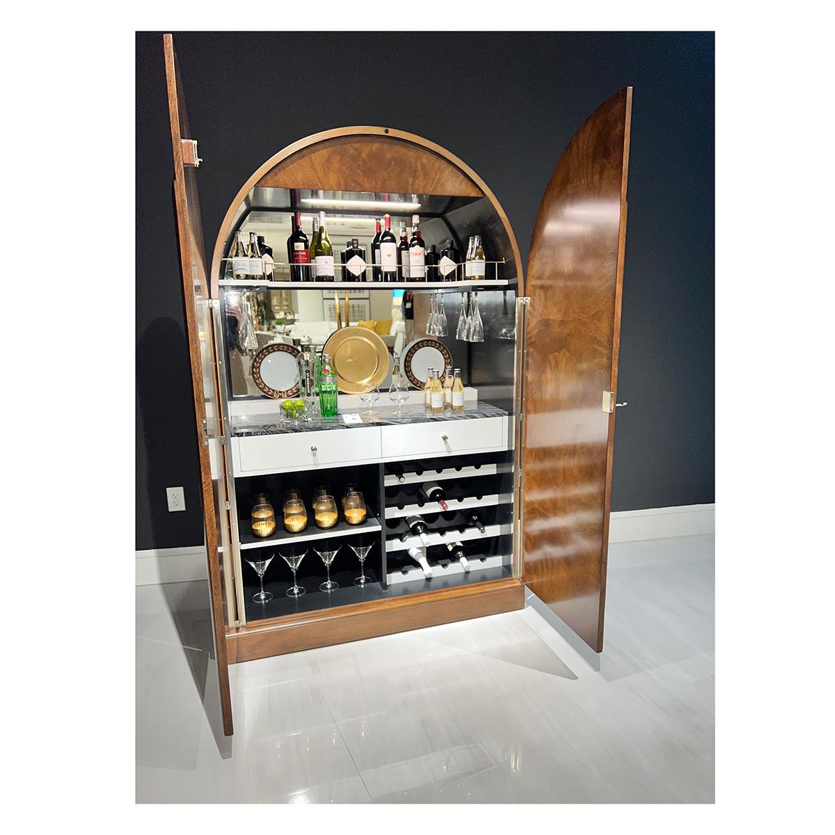 Contemporary Art Deco Bar Cabinet For Sale