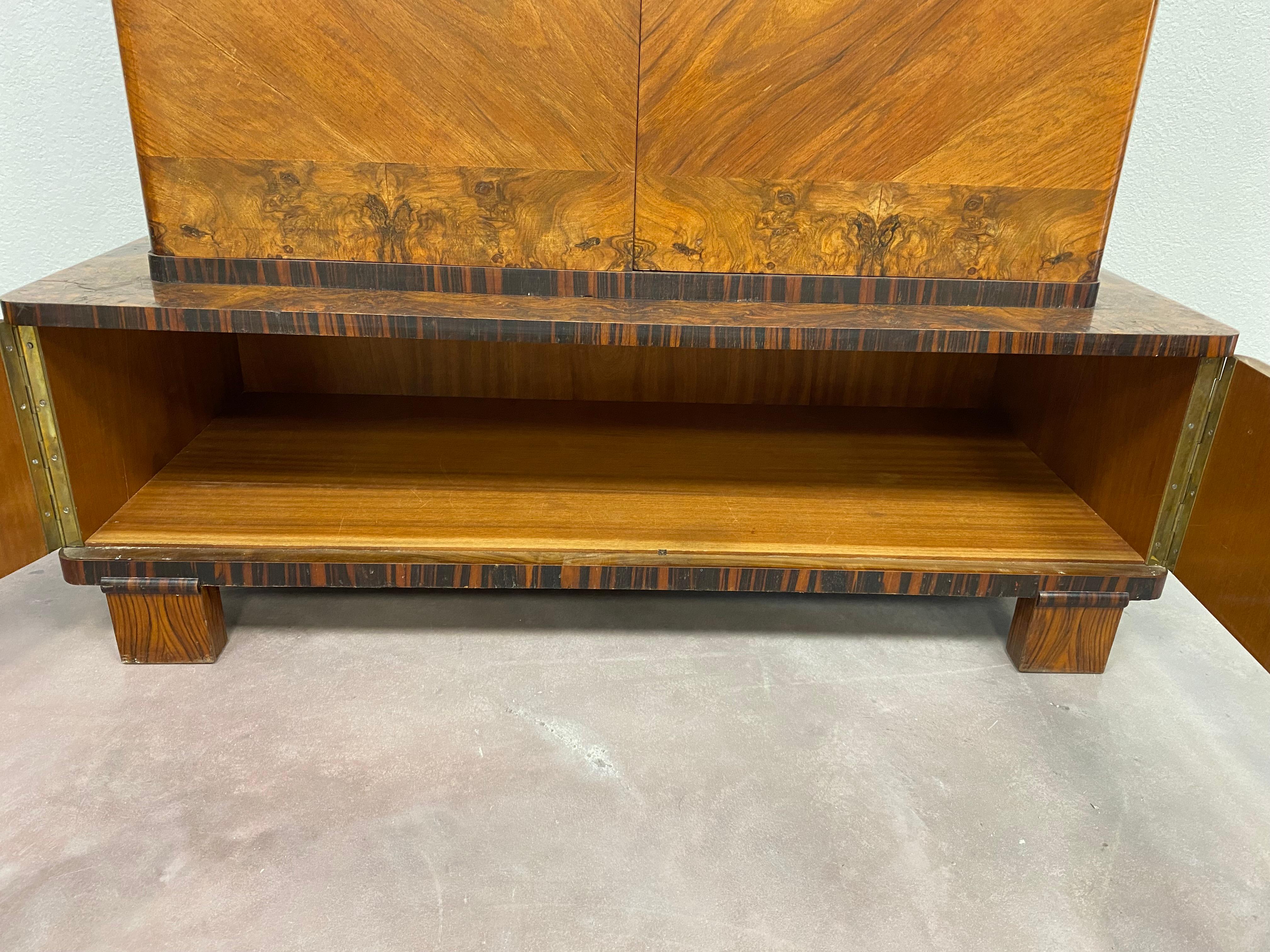 Macassar Art Deco Bar Cabinet