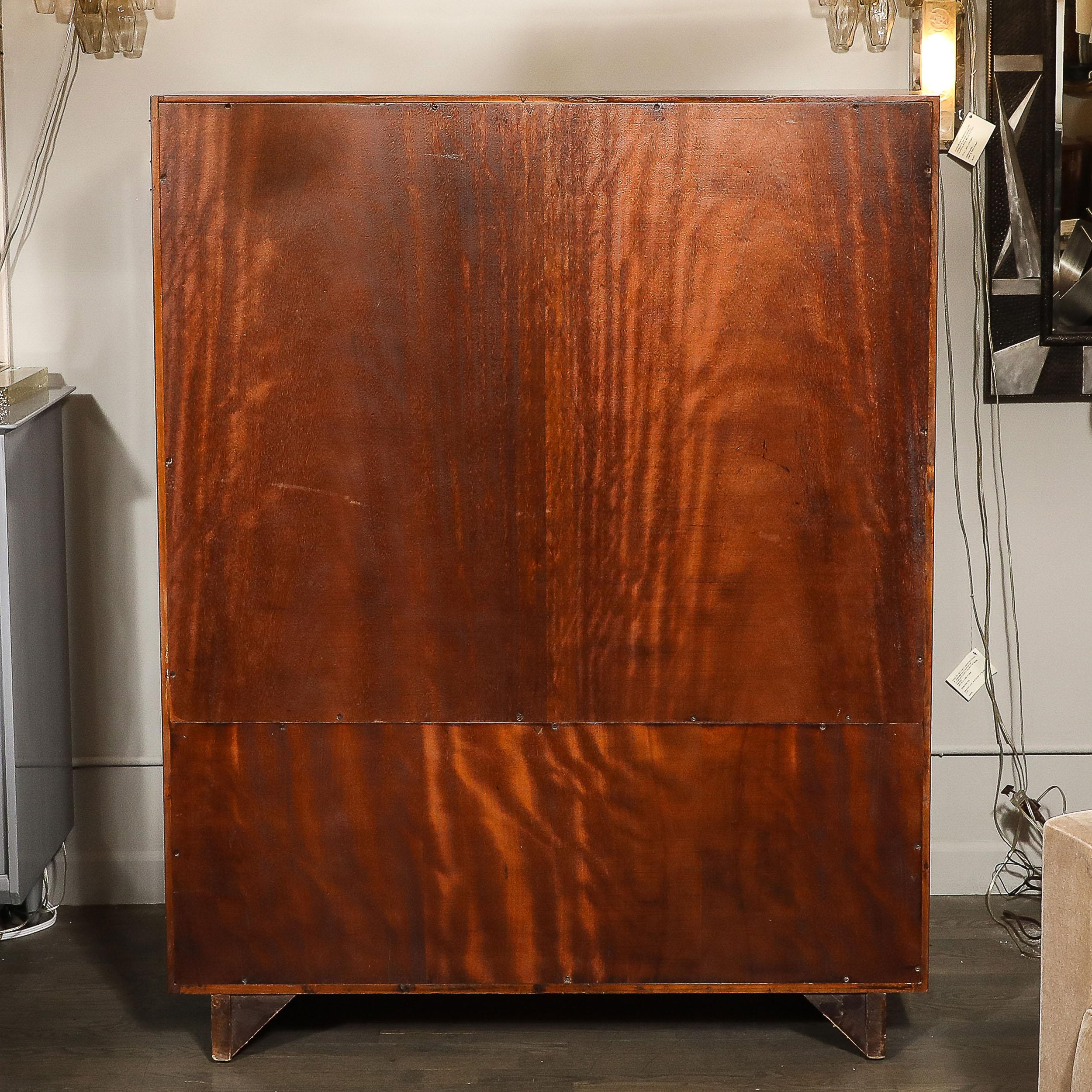 Art Deco Barschrank aus Nussbaum und Ulme mit schwarzen Lackakzenten im Angebot 6