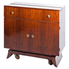 Art Deco Bar Cabinet on Castors, Probably, France, 1920s