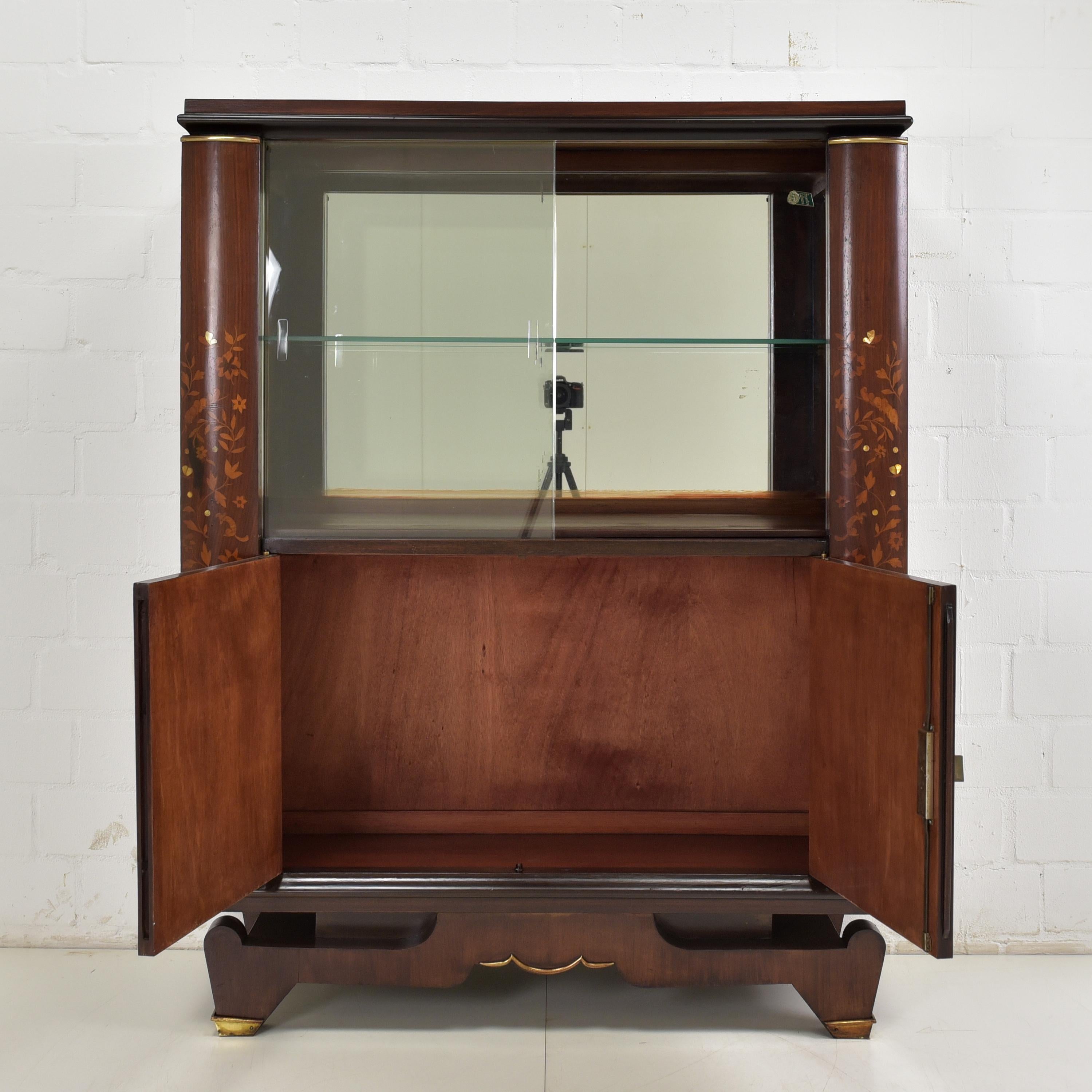 Art Deco Bar Cabinet Showcase by Jules Leleu in Mahogany France, 1930 In Good Condition For Sale In Lüdinghausen, DE