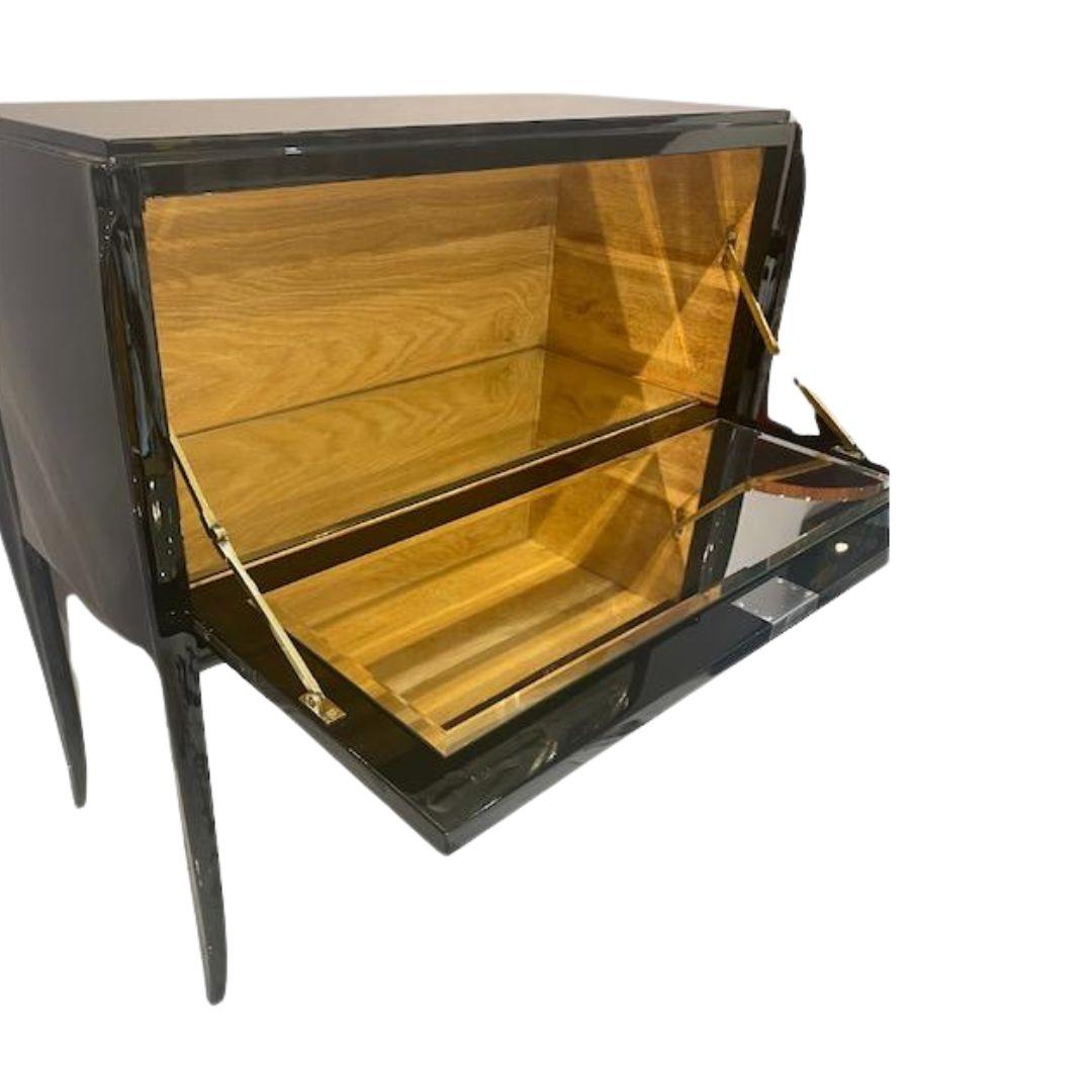 Mobile bar Art Déco con specchio interno di Jean Pascaud, anni '30 In condizioni ottime in vendita a Zurich, CH
