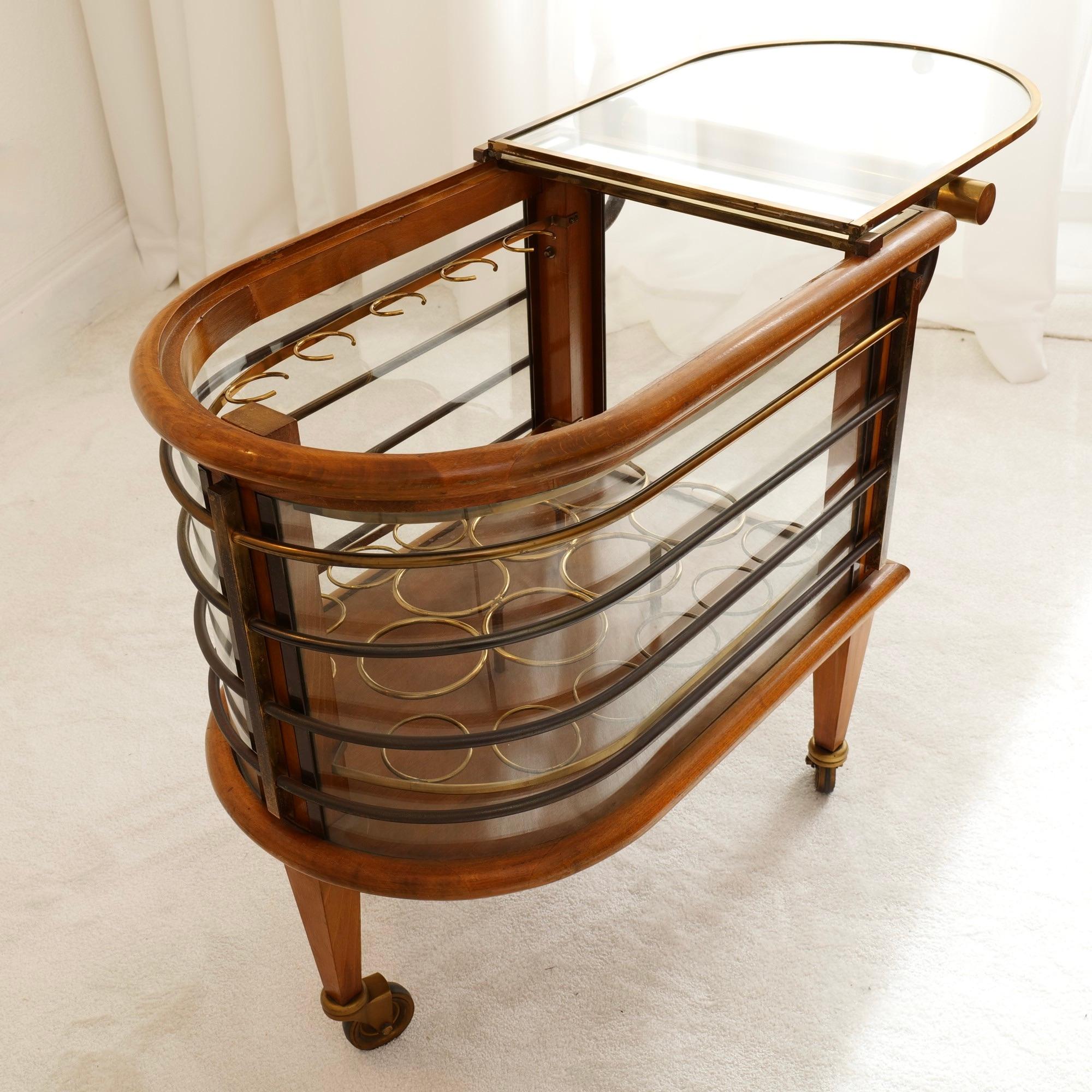 Art Deco bar cart by Louis Sognot For Sale 9