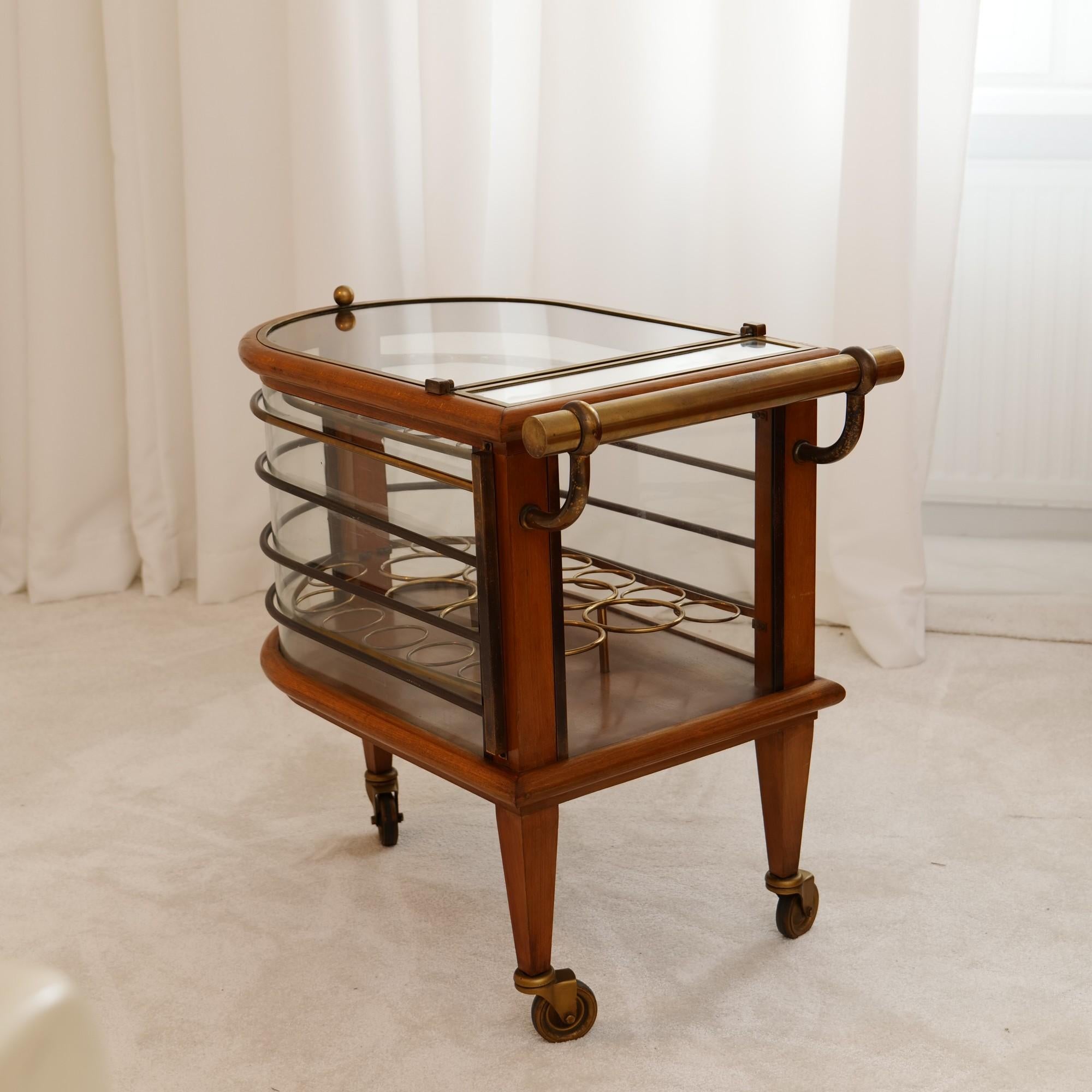 French Art Deco bar cart by Louis Sognot For Sale