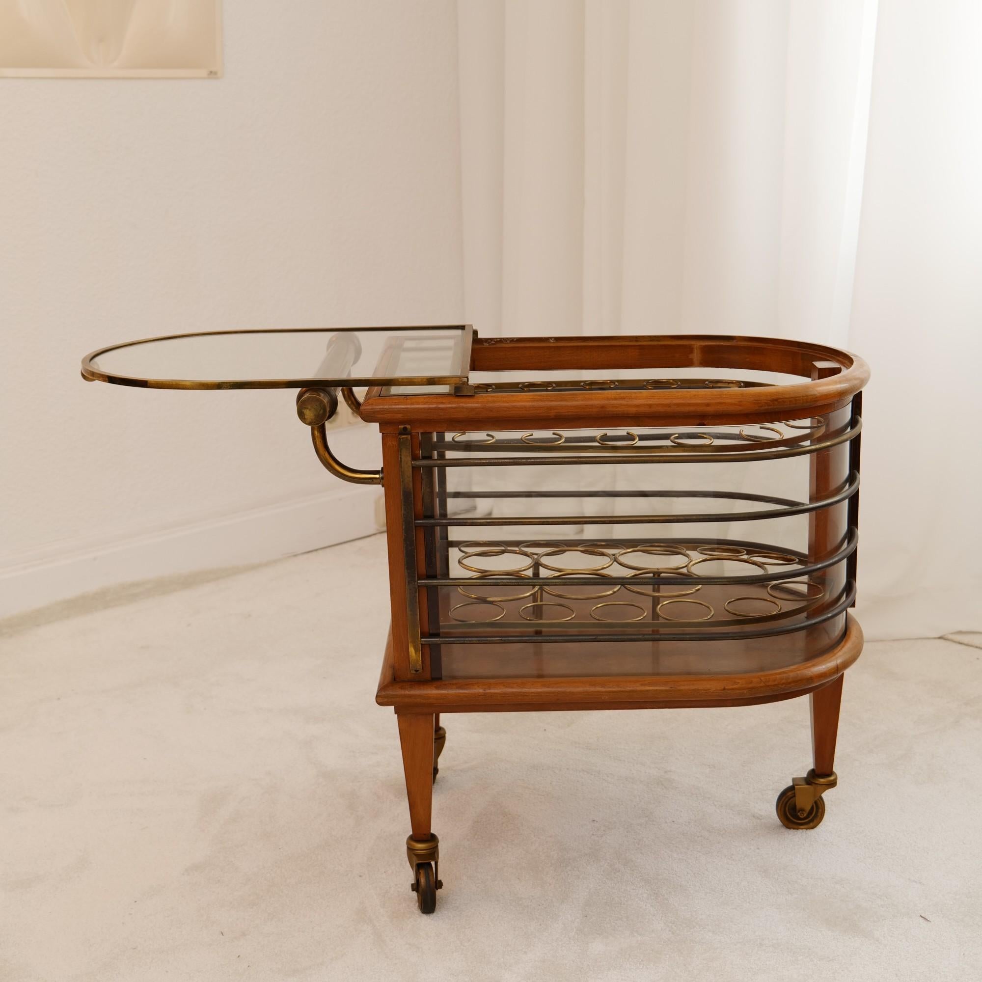 Mid-20th Century Art Deco bar cart by Louis Sognot For Sale